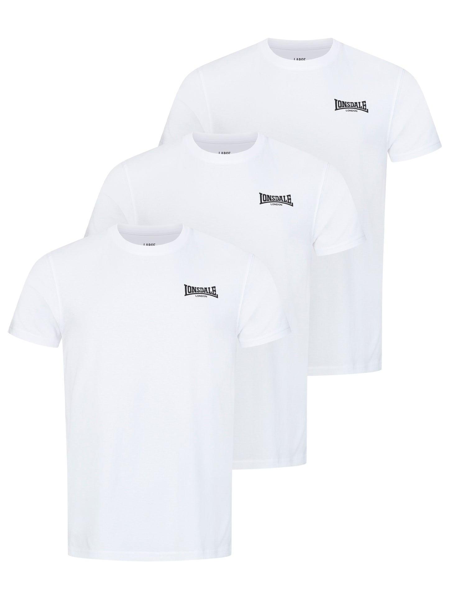 Lonsdale 117855 Roscommon Dreierpack T-Shirt - Weiss