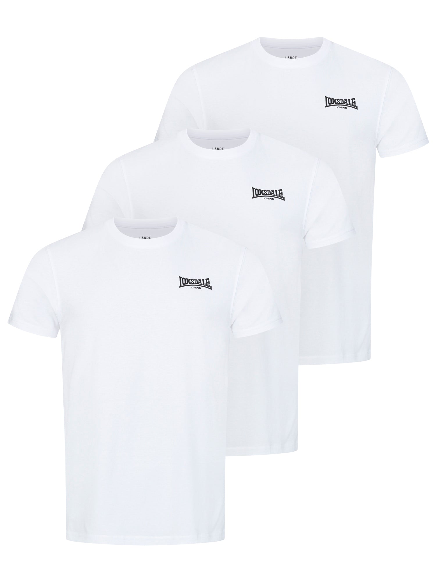 Lonsdale 117855 Roscommon Dreierpack T-Shirt - Weiss