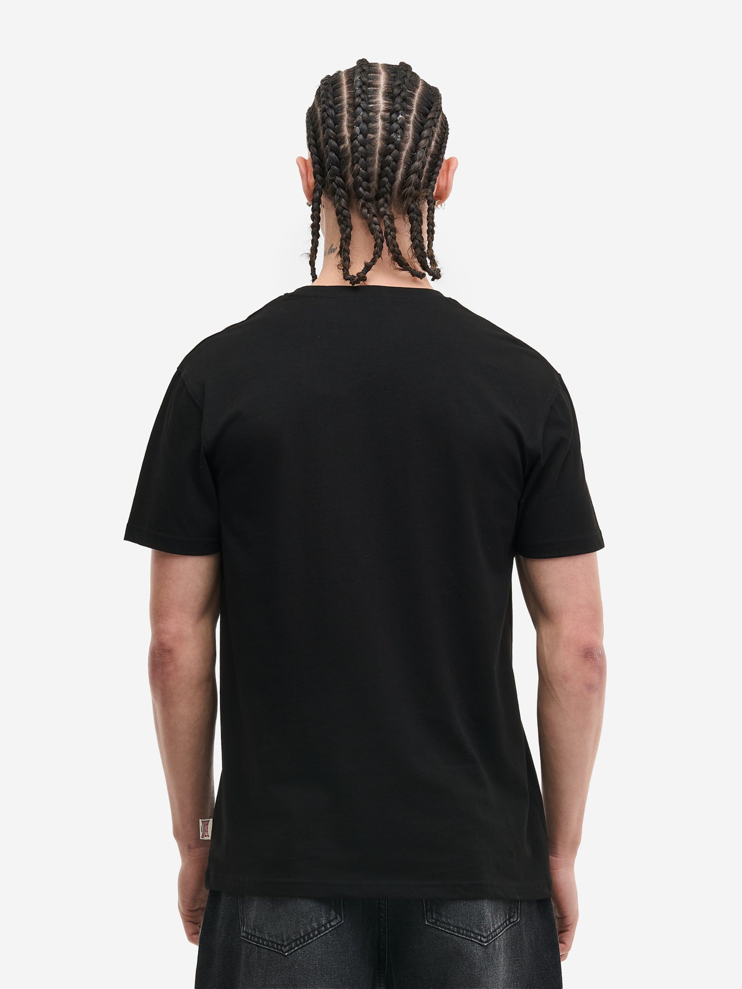 Rückseite Lonsdale Herren T-Shirt in Schwarz aus 100% Baumwolle.