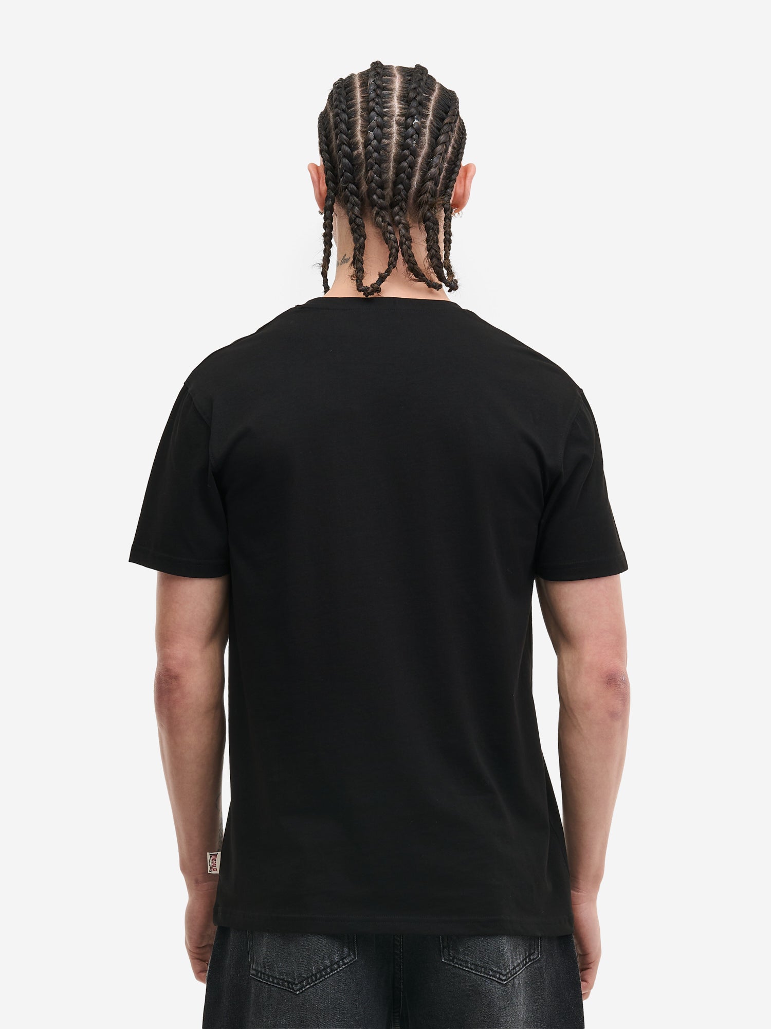Rückseite Lonsdale Herren T-Shirt in Schwarz aus 100% Baumwolle.