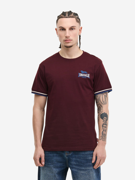 Lonsdale Herren T-Shirt Oxblood mit kleinem Logo