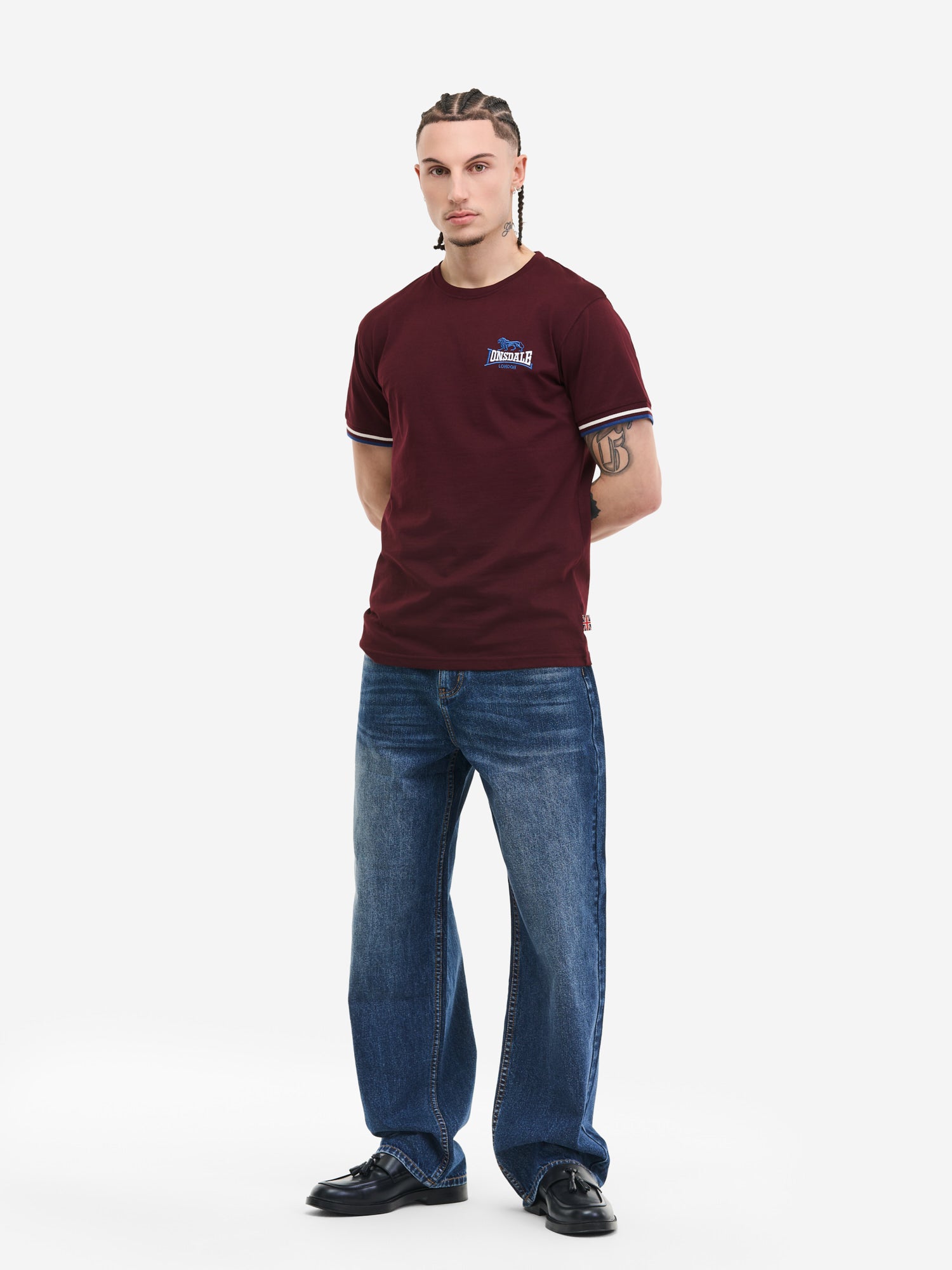 Lonsdale Herren T-Shirt Oxblood mit kleinem Logo
