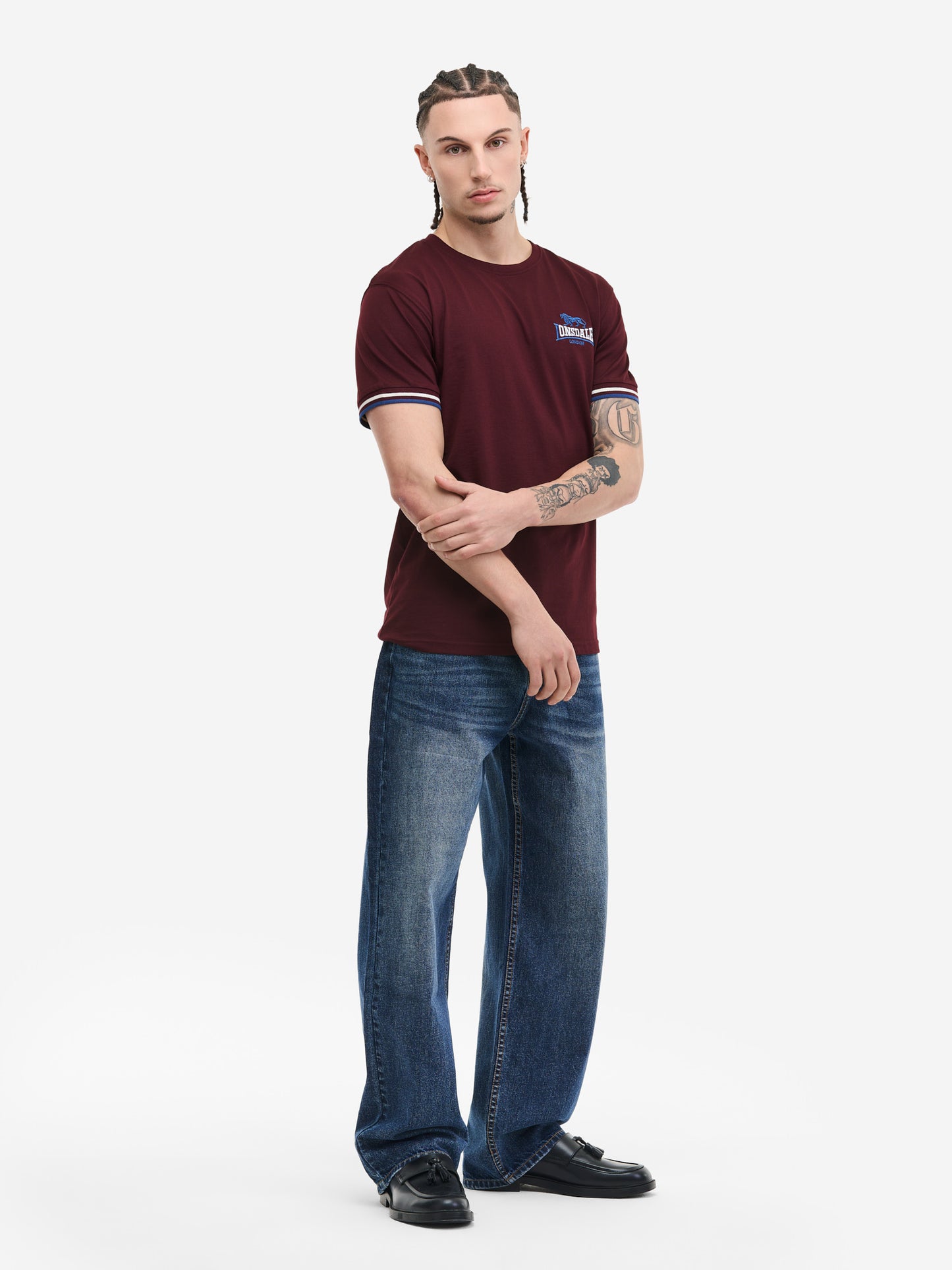 Lonsdale Herren T-Shirt Oxblood mit kleinem Logo