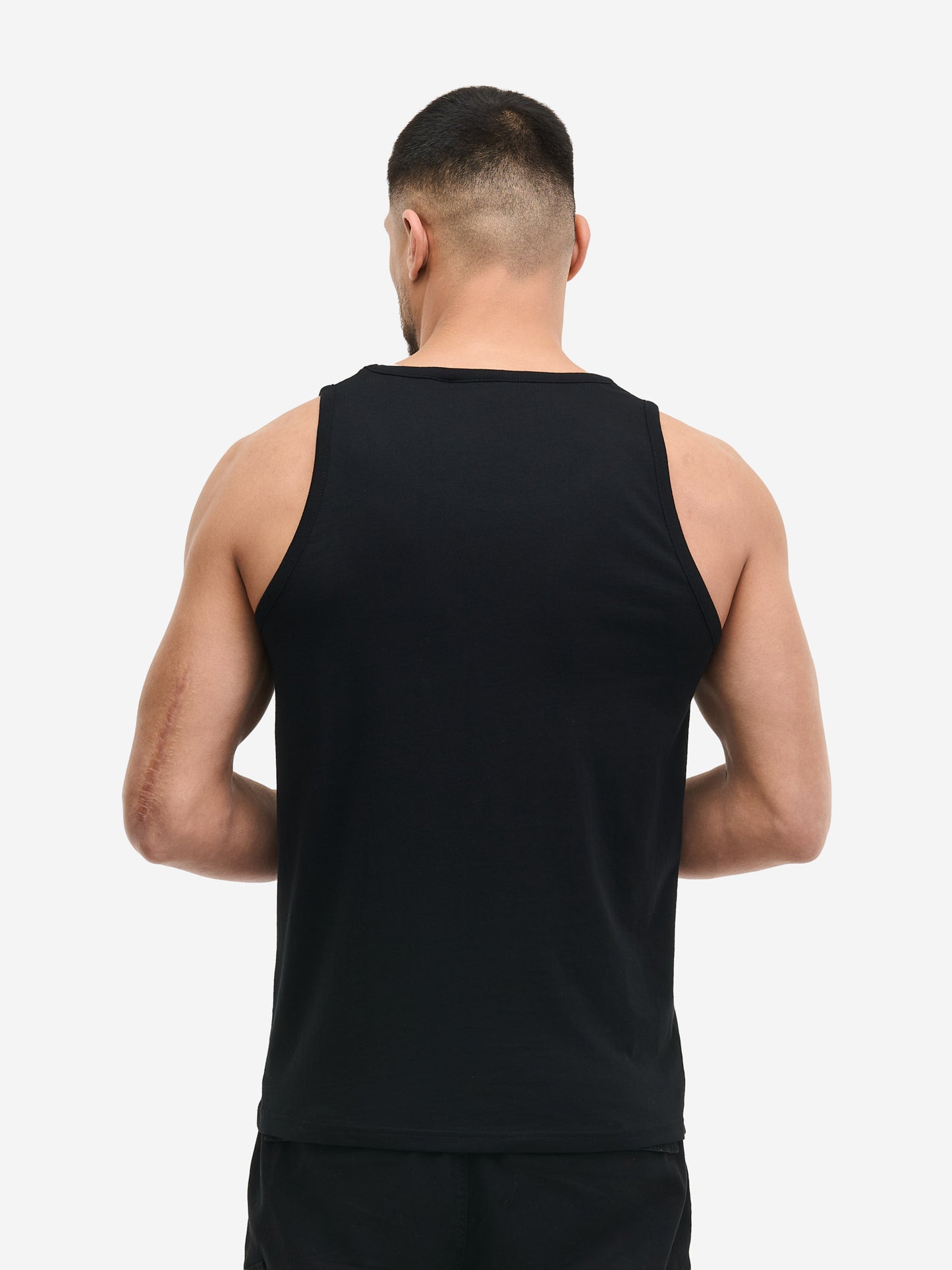 Lonsdale Singlet Schwarz Herren, Rückseite, normale Passform.