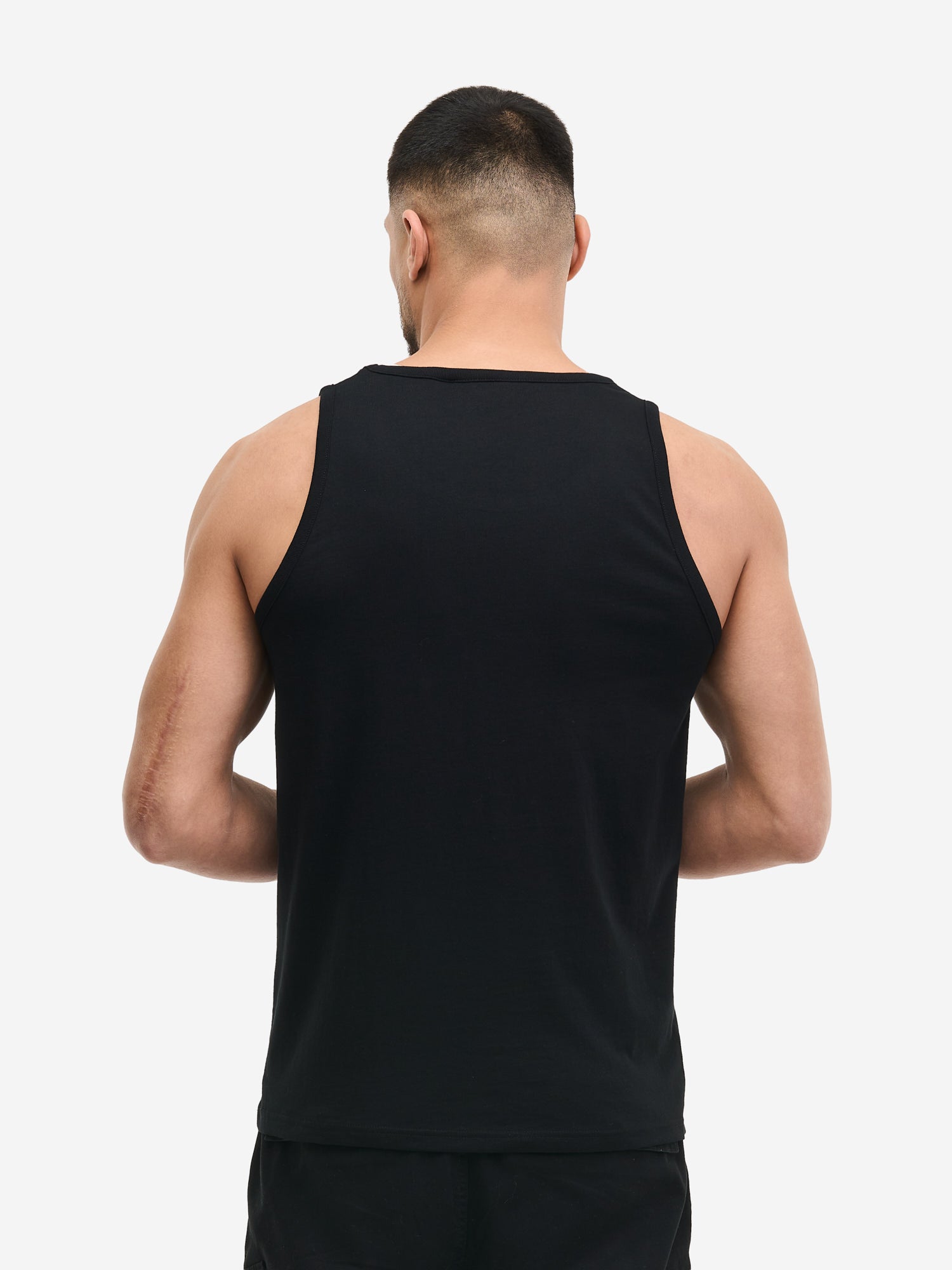 Lonsdale Singlet Schwarz Herren, Rückseite, normale Passform.