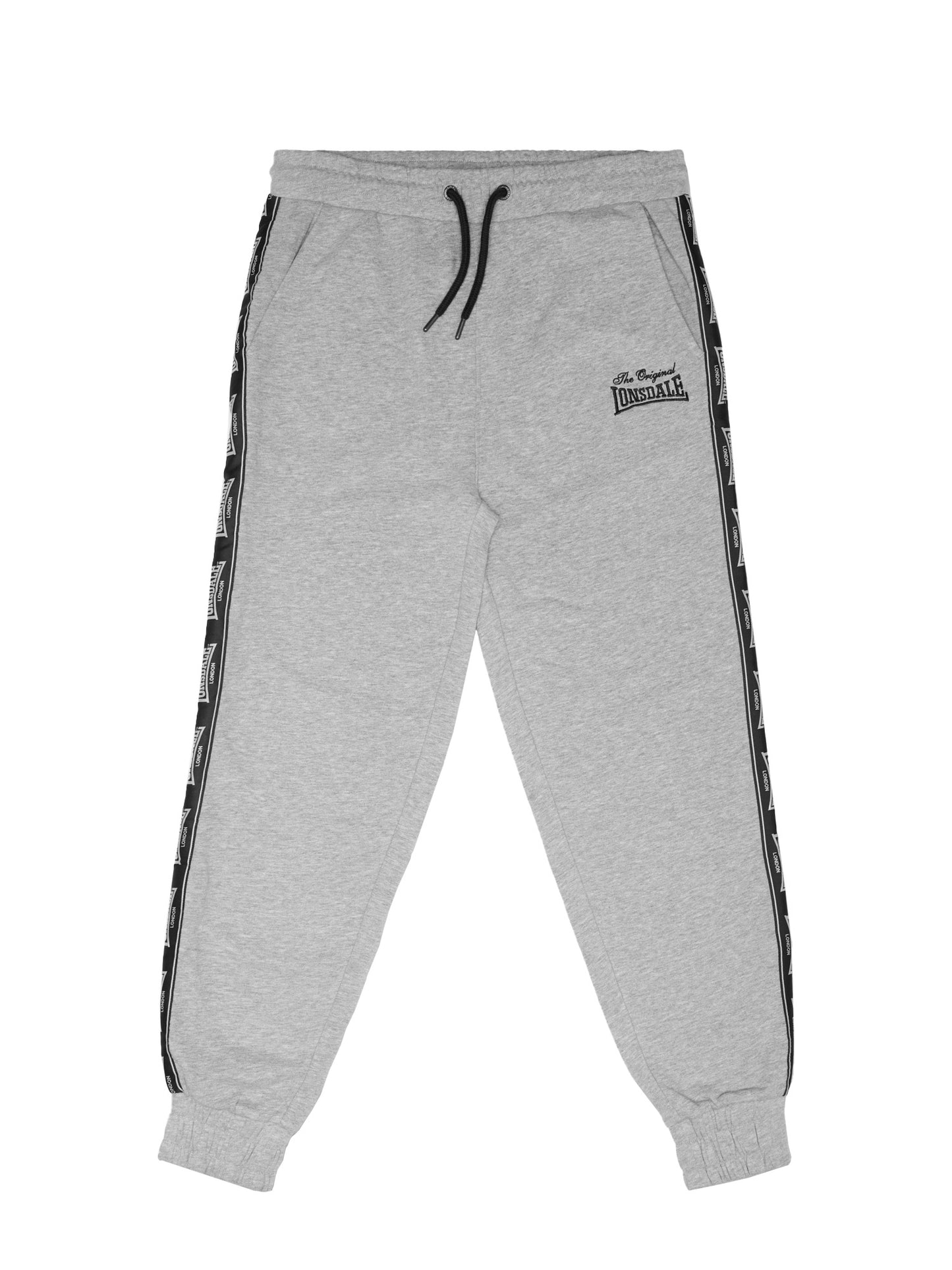 Lonsdale Herren Jogginghose in Marl Grey. Normale Passform aus French Terry mit seitlichen Logo-Tapes und Logo-Stickerei.