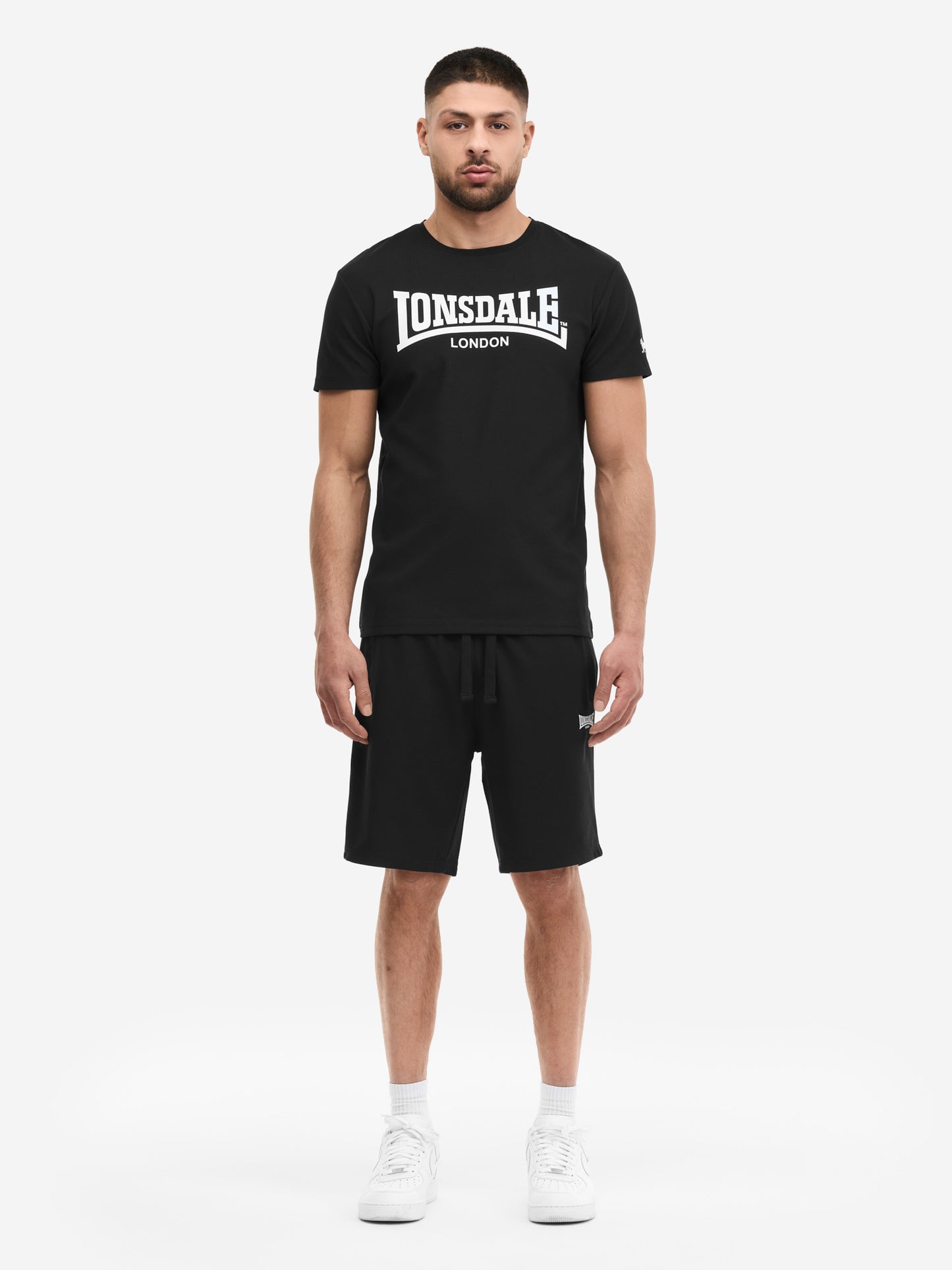 „Lonsdale T-Shirt Shorts Set, Schwarz, Regular Fit.