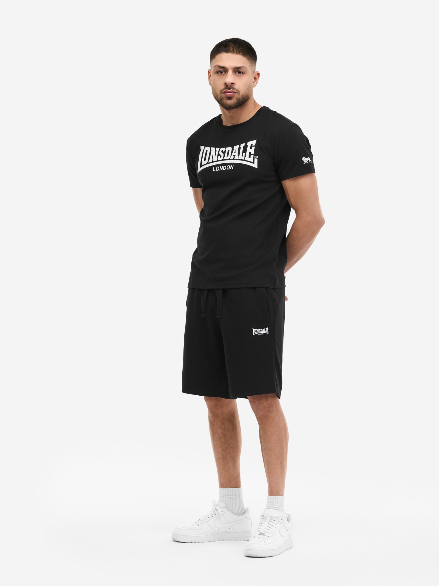„Lonsdale T-Shirt Shorts Set, Schwarz, Regular Fit.