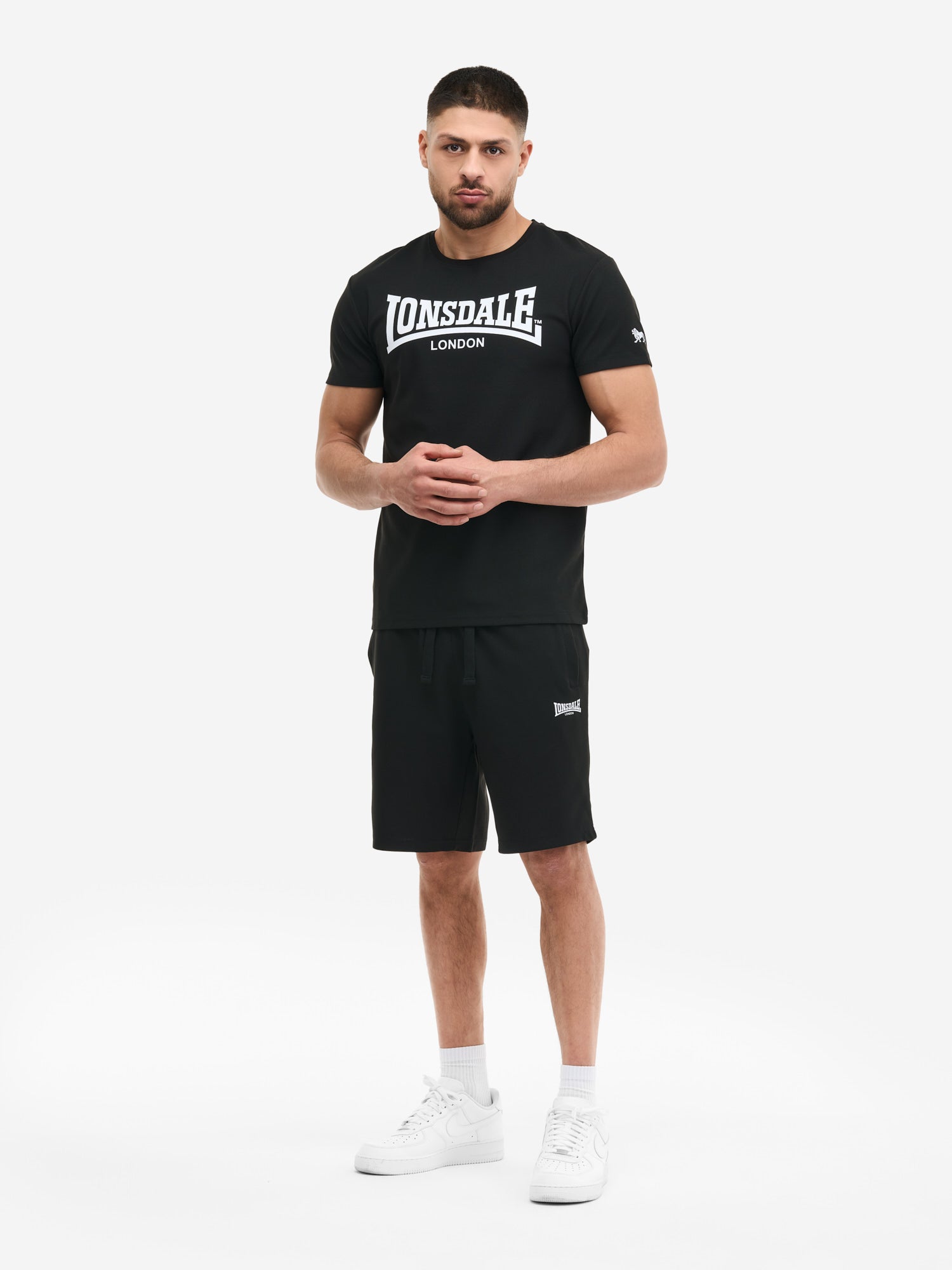„Lonsdale T-Shirt Shorts Set, Schwarz, Regular Fit.
