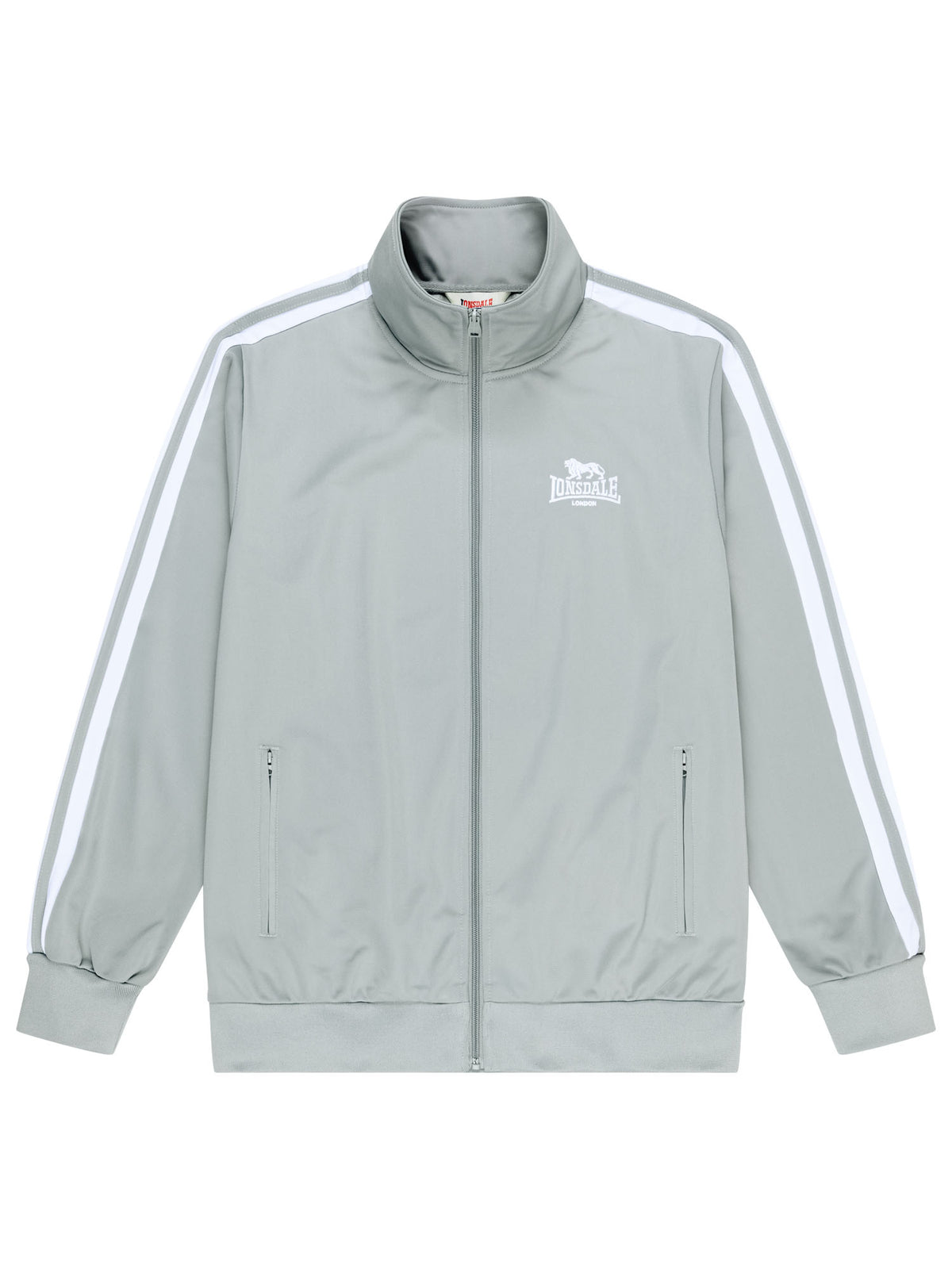 Lonsdale Herren Trainingsjacke in Grau mit weissen Streifen