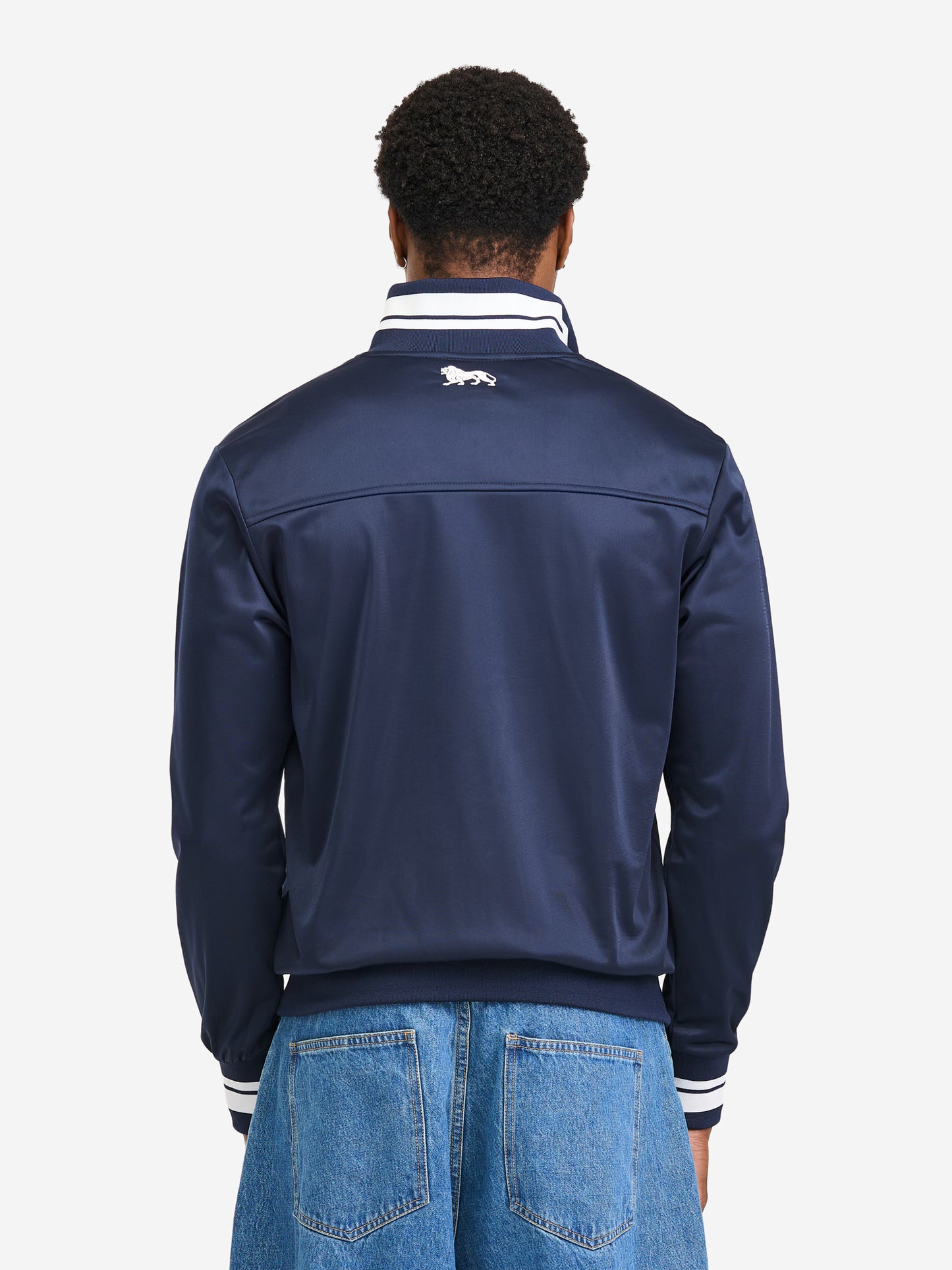 Lonsdale Herren Trainingsjacke Dark Navy mit Reissverschluss und Kontraststreifen