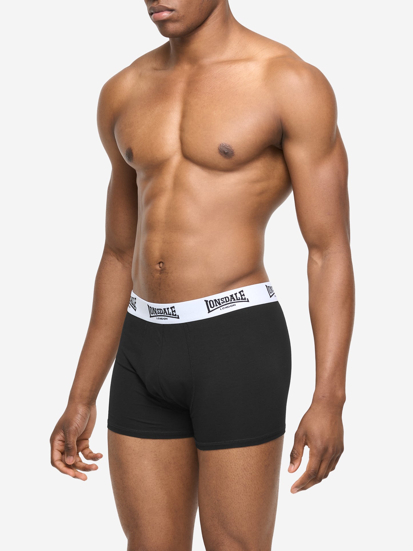 Lonsdale Herren Boxershorts 5er-Pack in Schwarz, elastischer Bund, Logo-Details, Jersey-Stoff