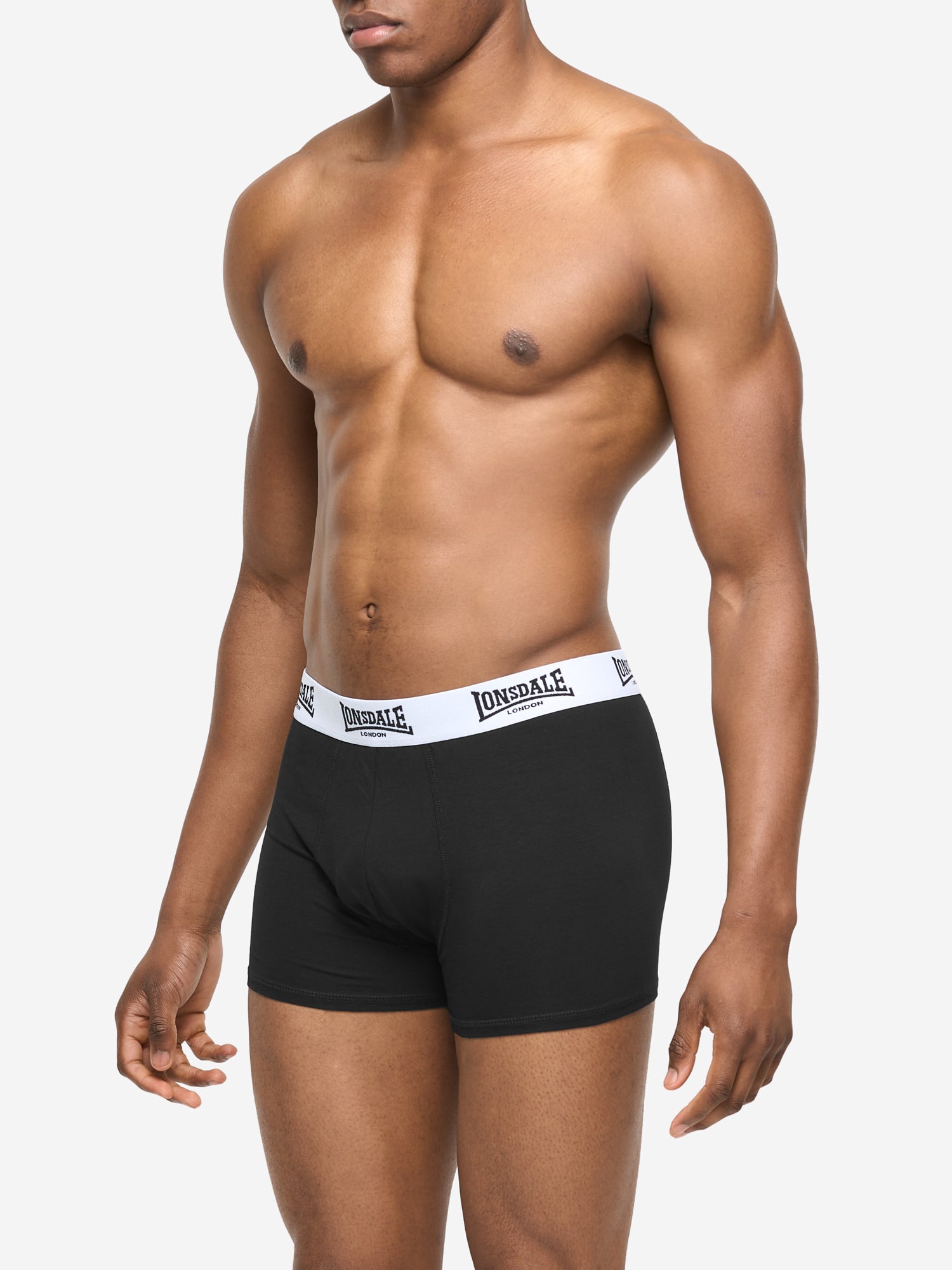 Lonsdale Herren Boxershorts 5er-Pack in Schwarz, elastischer Bund, Logo-Details, Jersey-Stoff