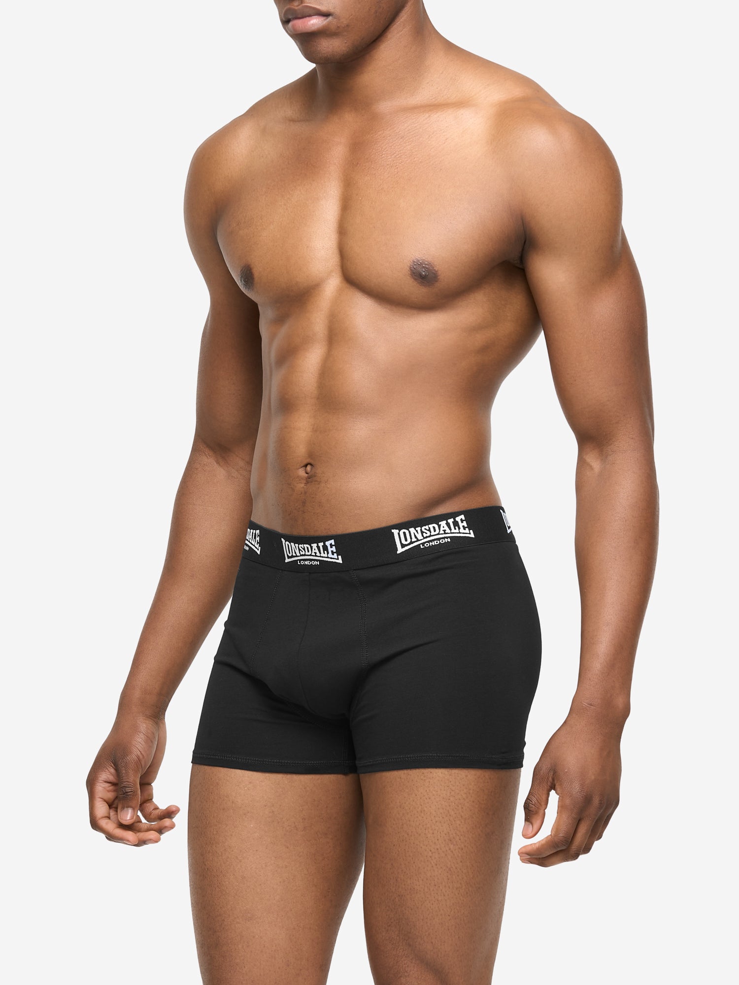 Lonsdale Herren Boxershorts 5er-Pack in Schwarz, elastischer Bund, Logo-Details, Jersey-Stoff