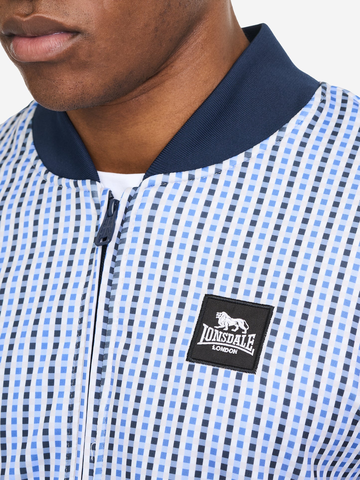 Herren Jogginganzug schmale Passform Dark Navy mit Patch, Jacke und Hose