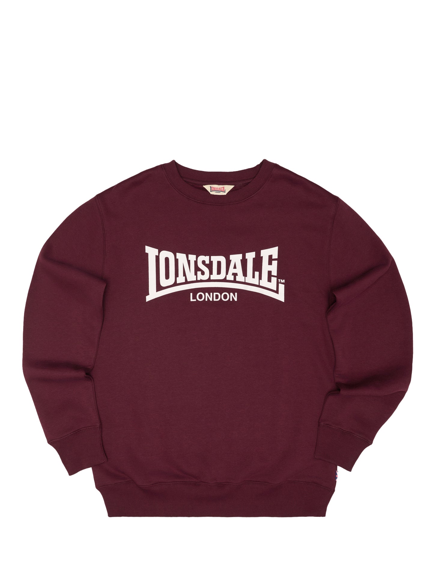 Lonsdale Sweatshirt Herren Oxblood, Slim Fit Passform, Logo-Print