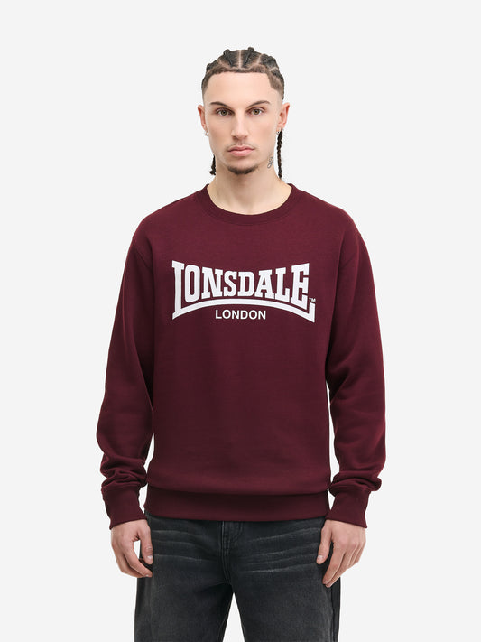 Lonsdale Sweatshirt Herren Oxblood, Slim Fit Passform, Logo-Print