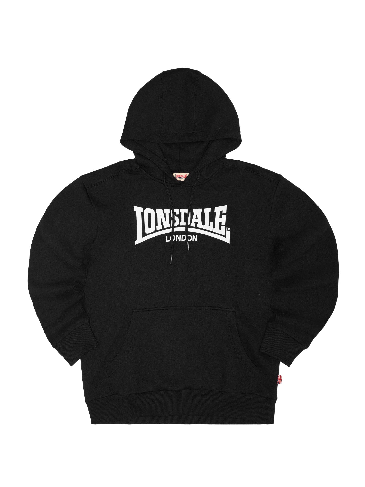 Lonsdale Herren Hoodie Schwarz mit Logo-Print