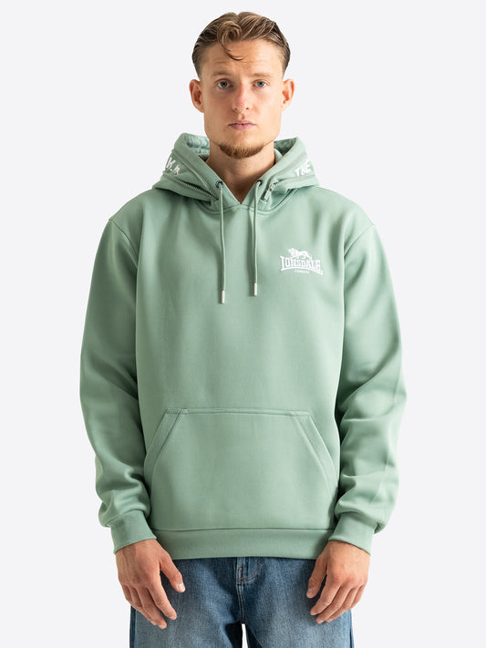 Lonsdale Herren Hoodie in Grün mit weissem Logo auf der Brust.