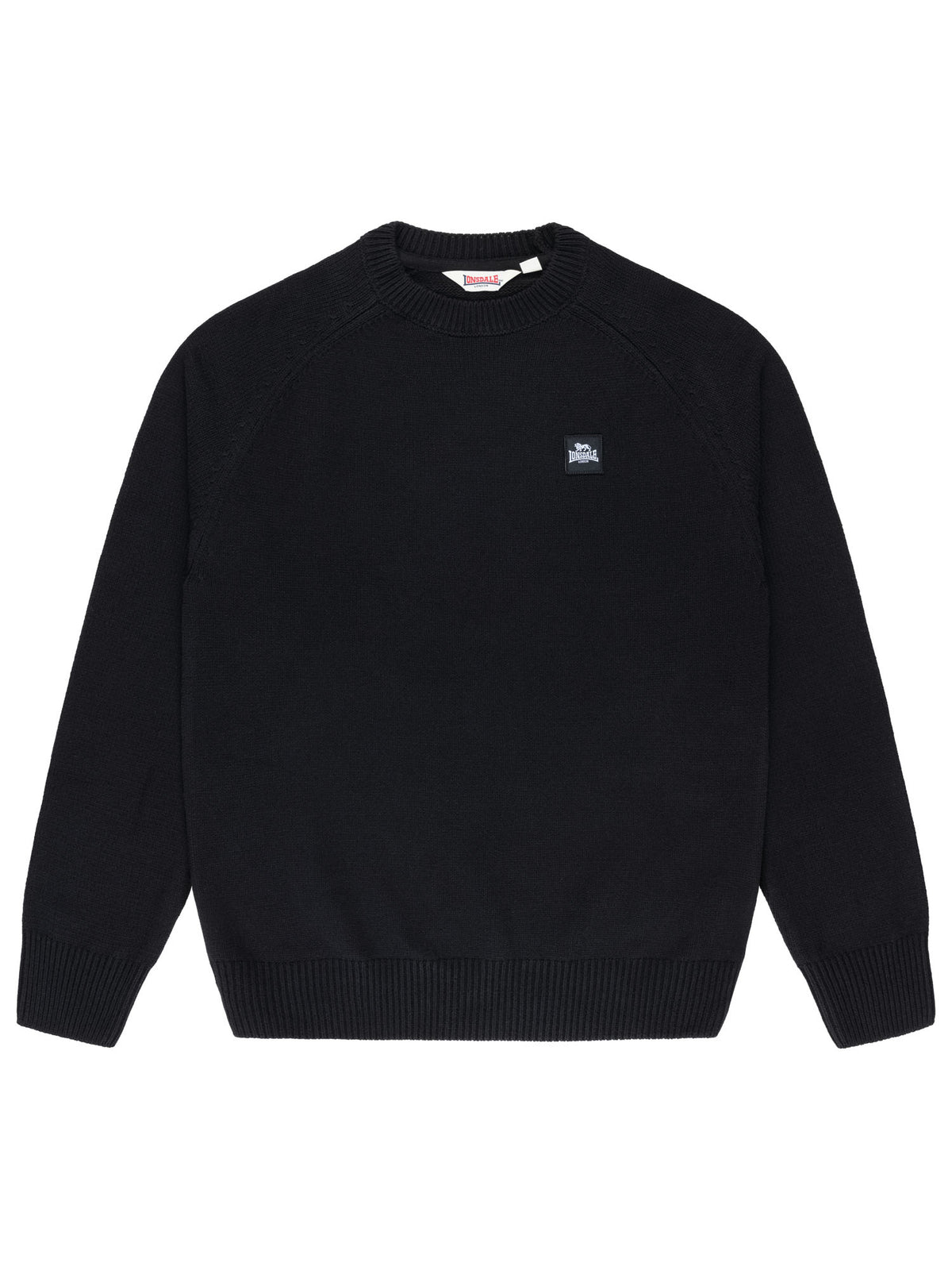 Schwarzer Lonsdale Herren Strickpullover mit Rundhalsausschnitt