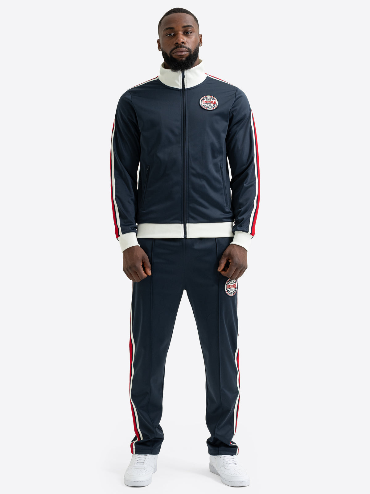Dunkelblauer Lonsdale Jogginganzug für Herren in schmaler Passform