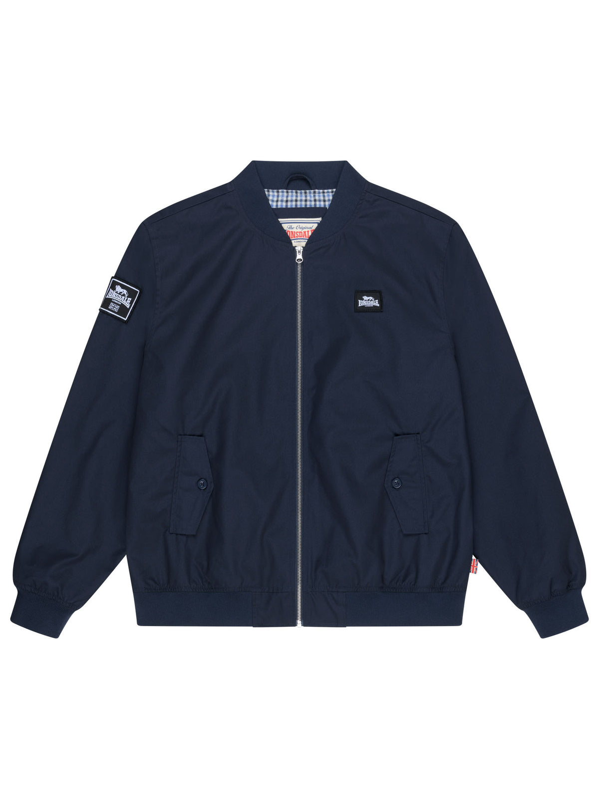Lonsdale Herren Bomberjacke in Darknavy mit durchgehendem Reissverschluss und kleinem Logo Patch