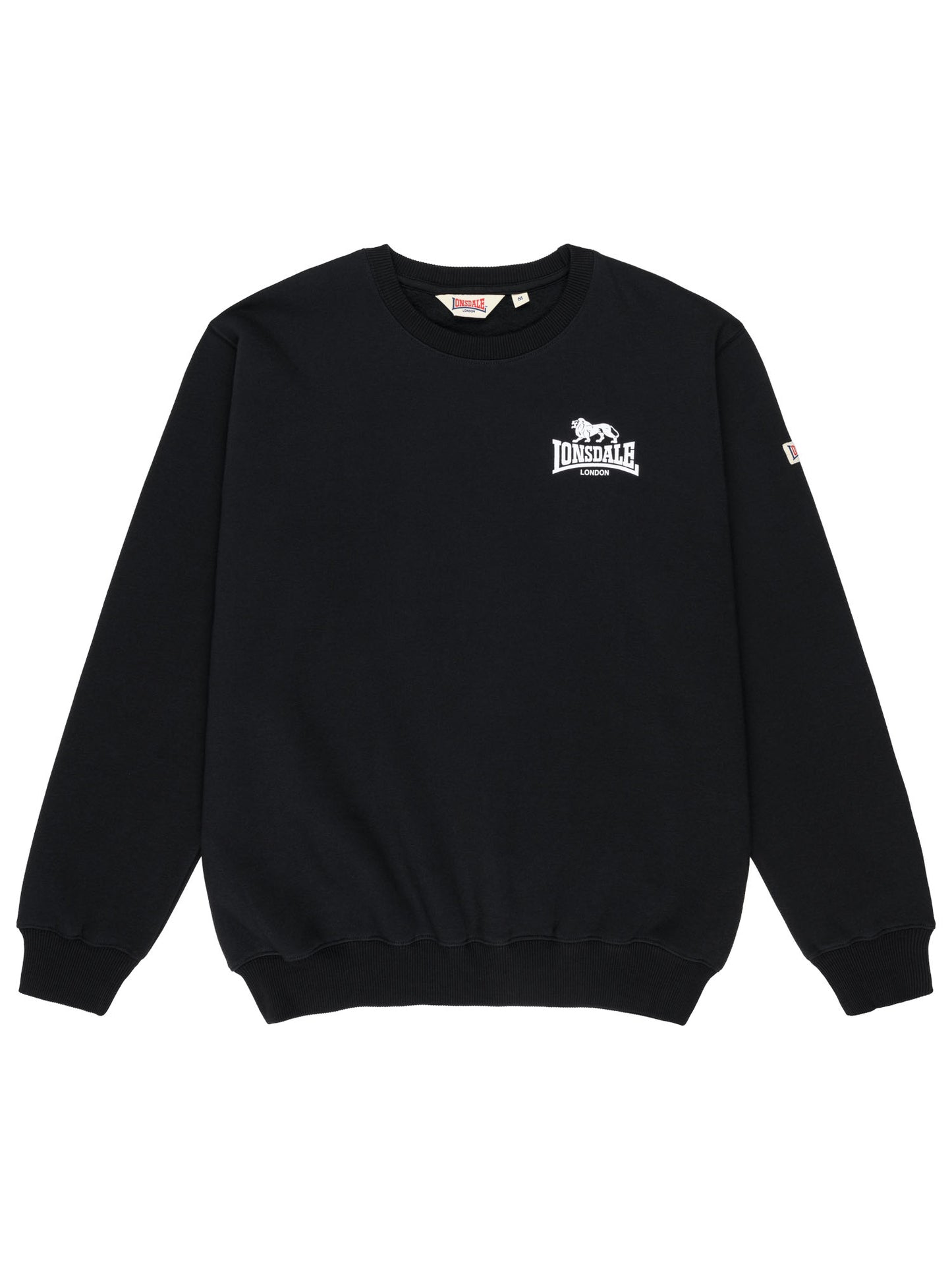 Sweatshirt mit klassischem Rundhalsausschnitt und kleinem weissen Logo-Print auf der linken Brust.