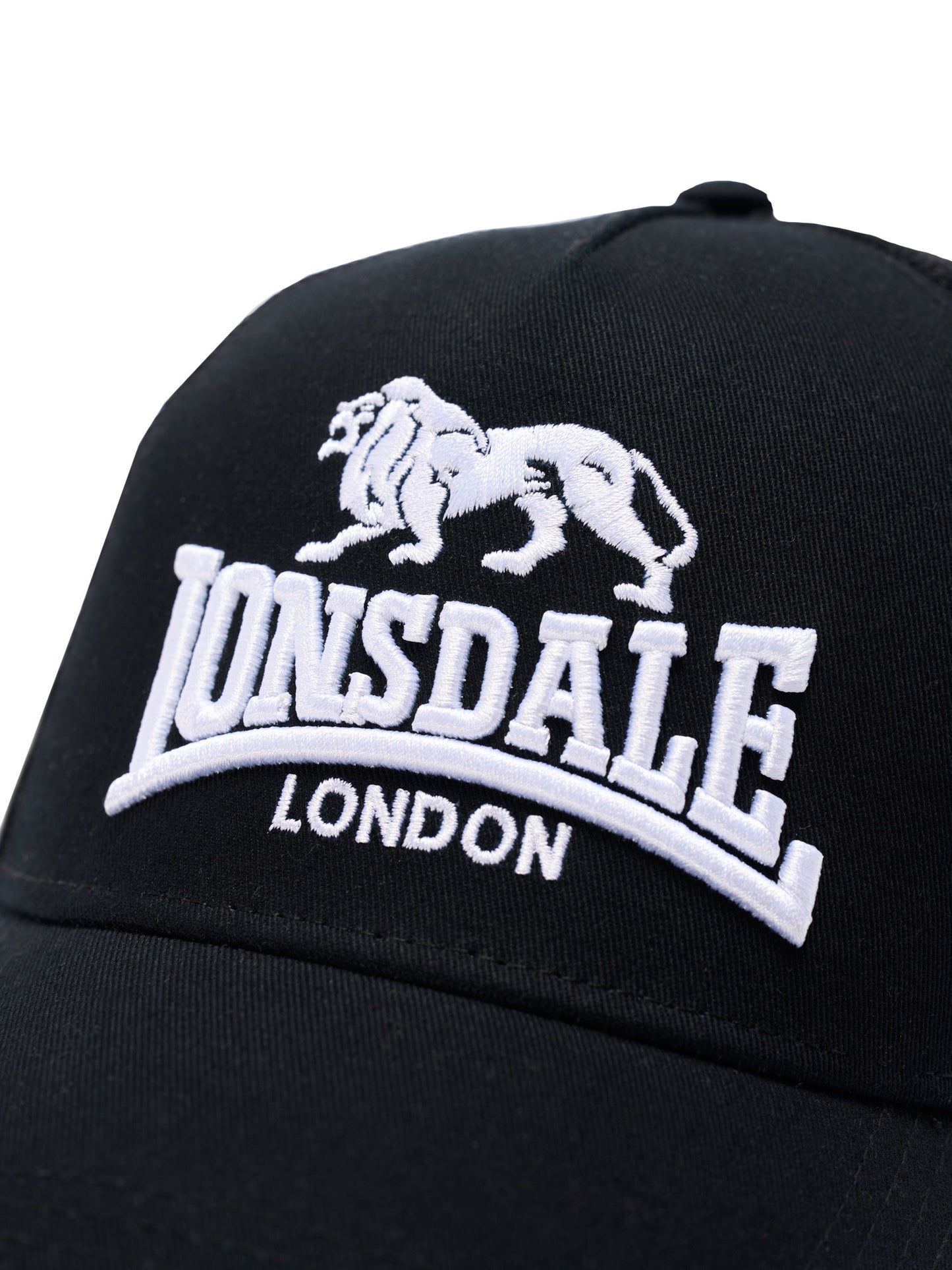 Schwarze Lonsdale Snapback Kappe mit 3D-Logo & atmungsaktivem Mesh