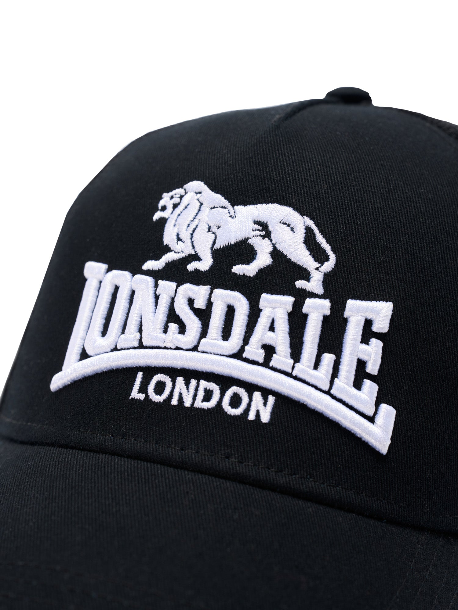 Schwarze Lonsdale Snapback Kappe mit 3D-Logo & atmungsaktivem Mesh