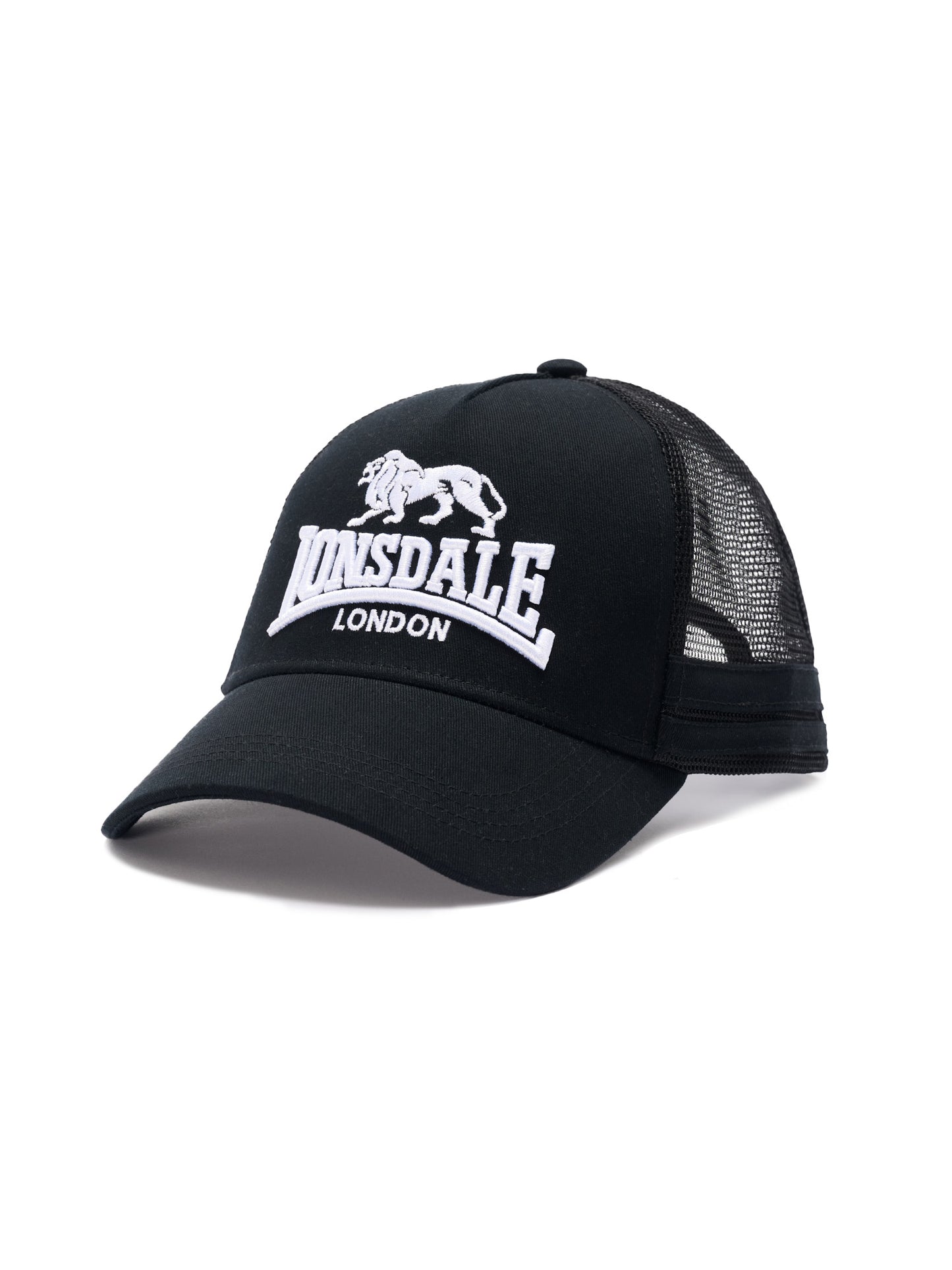 Schwarze Lonsdale Snapback Kappe mit 3D-Logo & atmungsaktivem Mesh