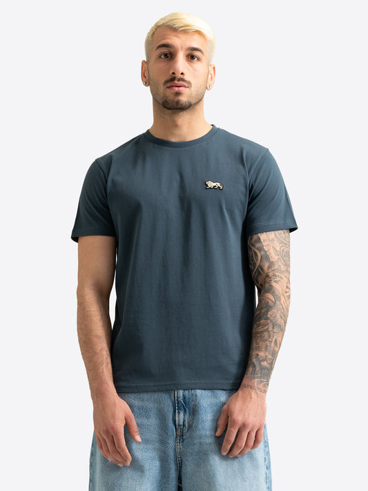  Lonsdale Herren T-Shirt blau orion blue mit kleinem Löwen-Logo auf der Brust..