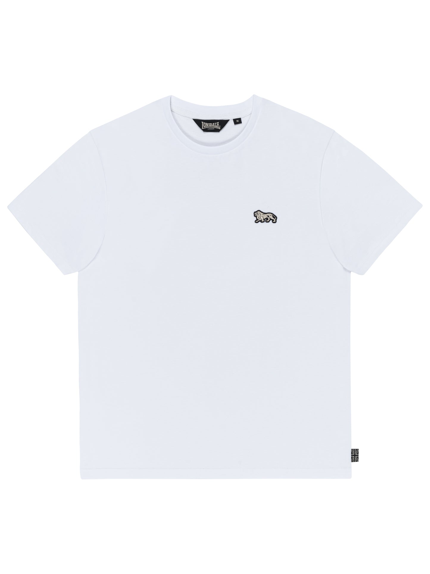  Lonsdale Herren T-Shirt weiss mit kleinem Löwen-Logo auf der Brust.