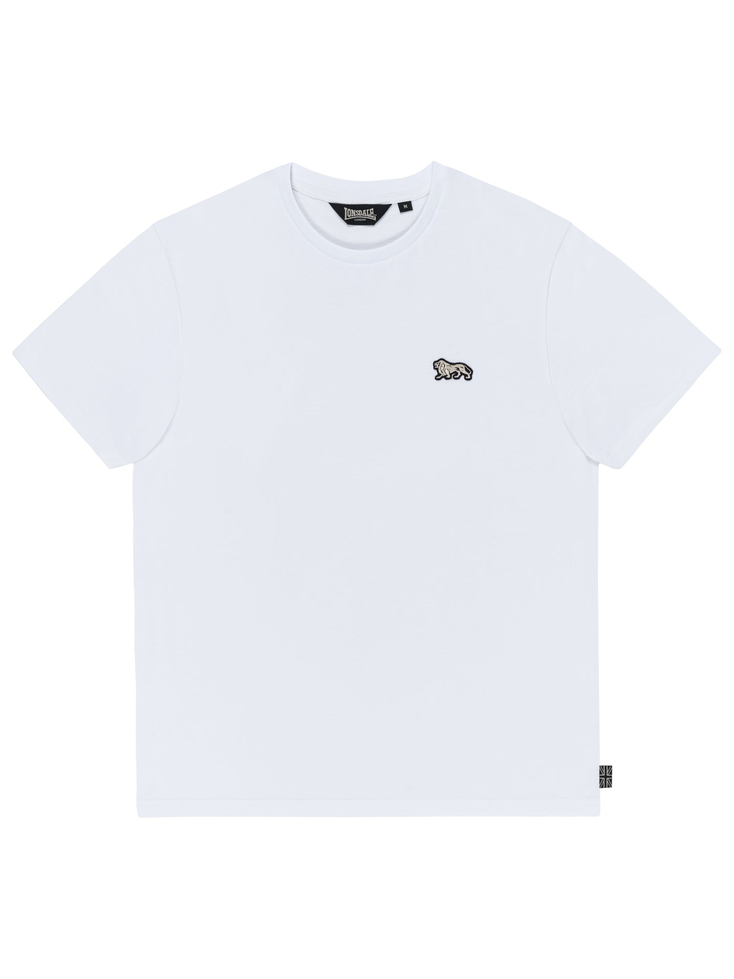  Lonsdale Herren T-Shirt weiss mit kleinem Löwen-Logo auf der Brust.