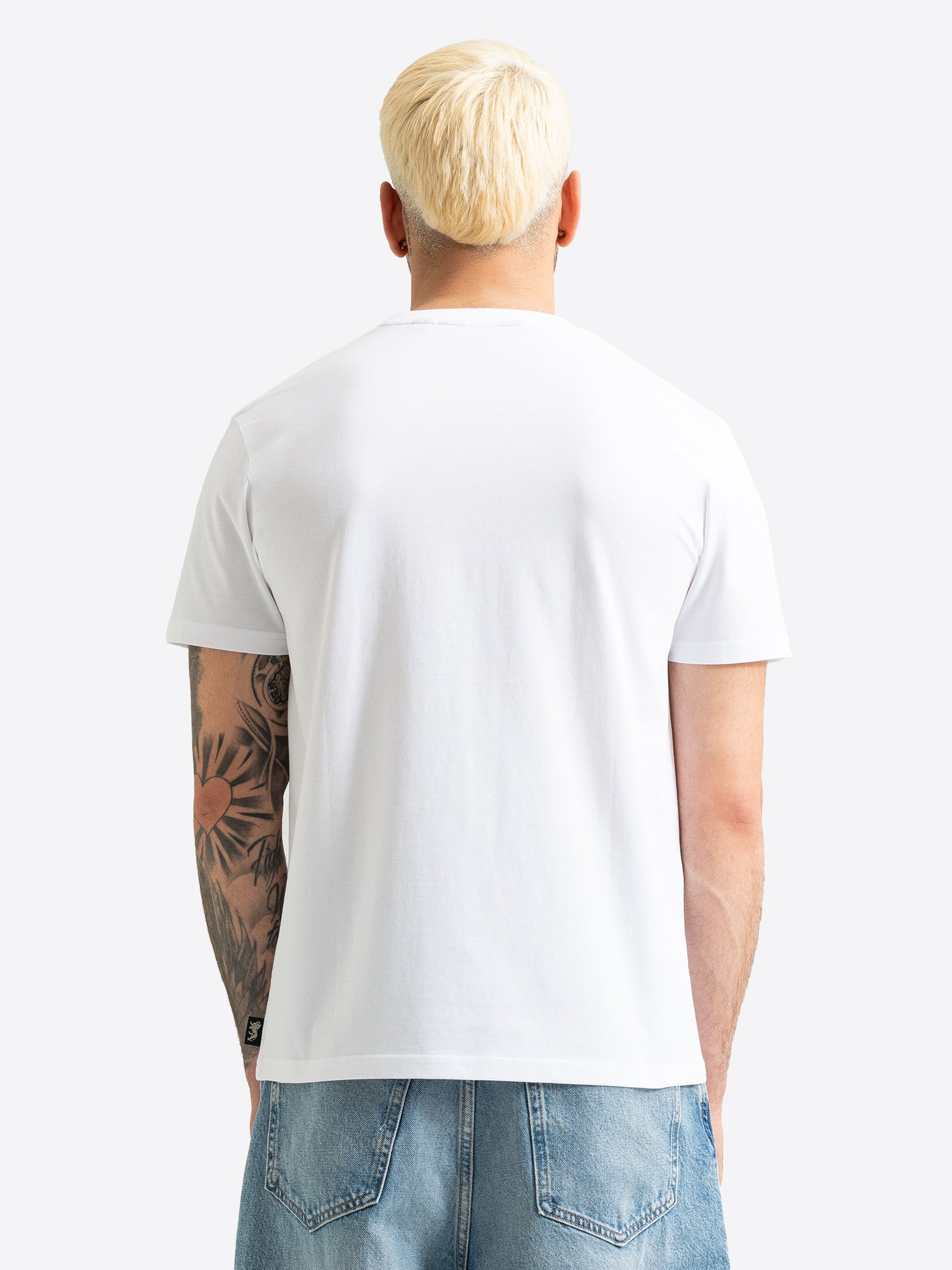 Lonsdale Männer T-Shirt weiss Rückseite ohne Print normale Passform.