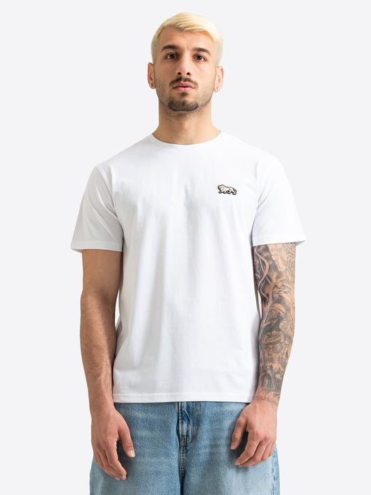  Lonsdale Herren T-Shirt weiss mit kleinem Löwen-Logo auf der Brust.