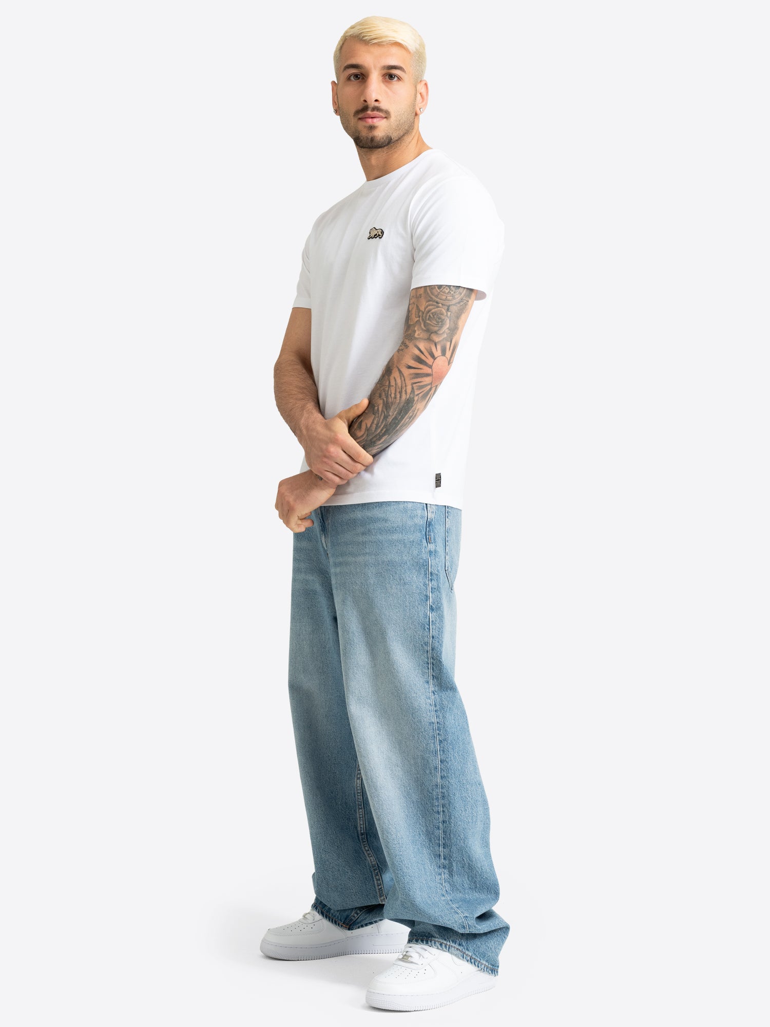 Lonsdale Herren T-Shirt in Weiss mit Löwen-Logo, normale Passform