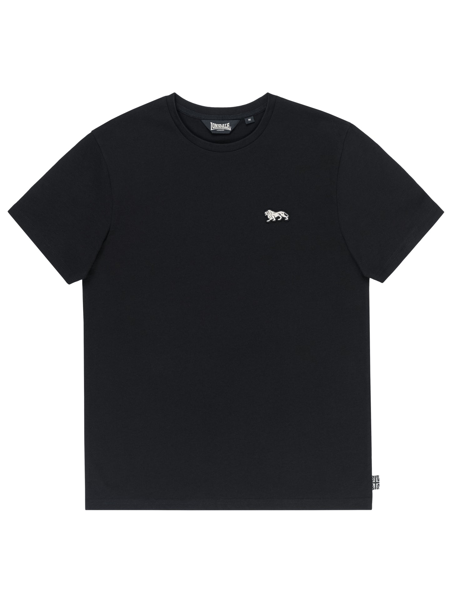 Lonsdale London Herren T-Shirt schwarz mit kleinem Löwen-Logo auf der Brust.