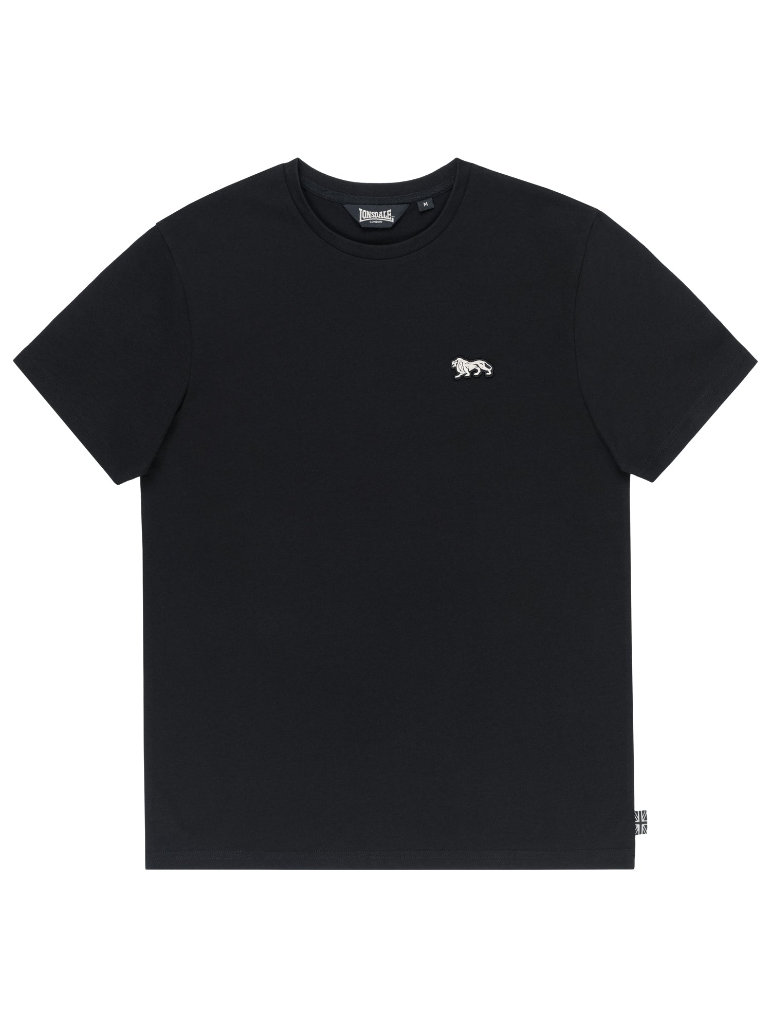 Lonsdale London Herren T-Shirt schwarz mit kleinem Löwen-Logo auf der Brust.