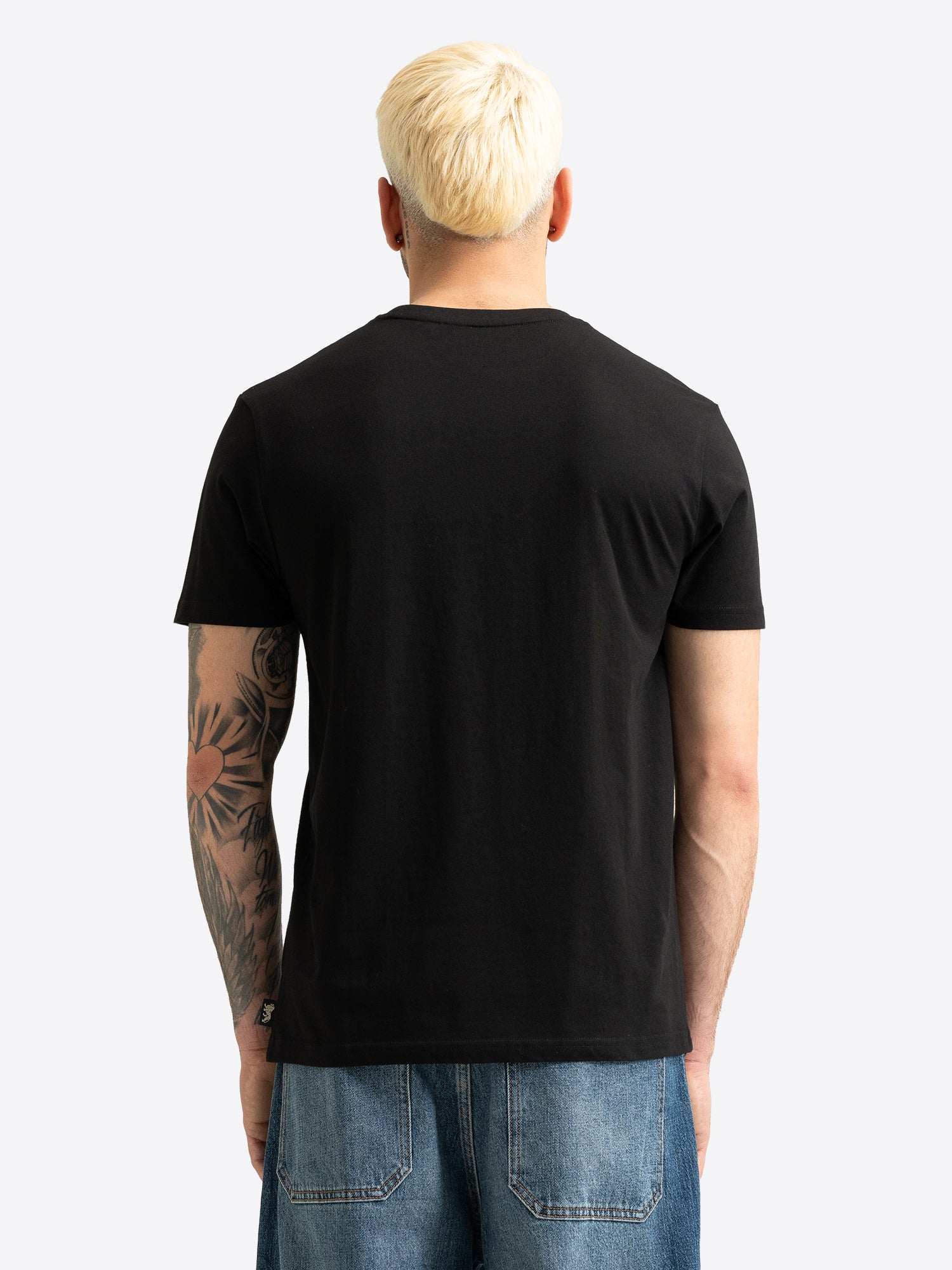  Lonsdale London Männer T-Shirt schwarz Rückseite ohne Print normale Passform.