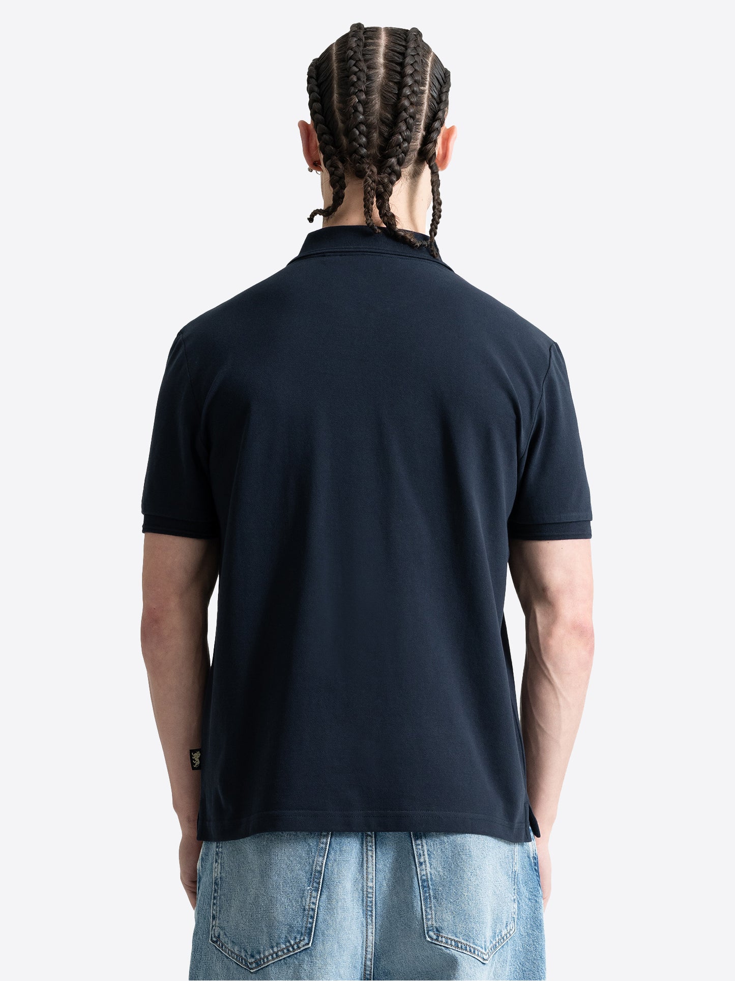 Rückansicht Lonsdale Herren Poloshirt in Dunkelblau