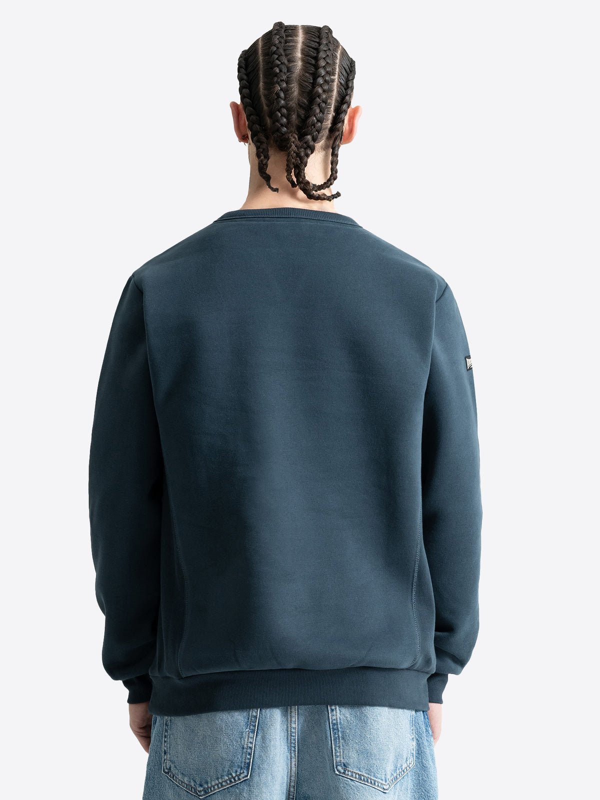 Rückansicht des Lonsdale Herren Sweatshirts in Dunkelblau.