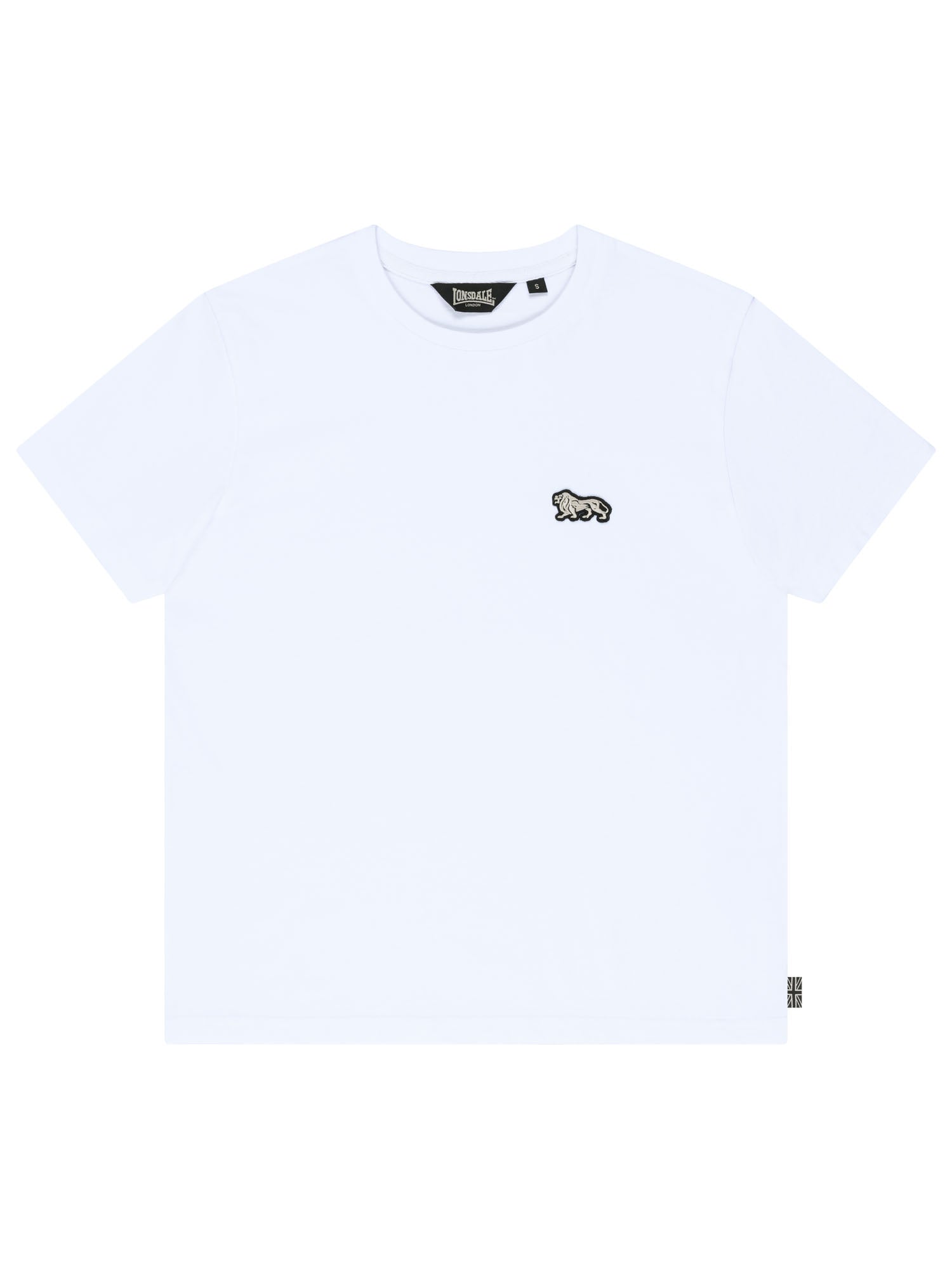 Lonsdale Damen T-Shirt Weiss – Klassisches Baumwoll-Shirt mit kleinem Löwen-Badge.
