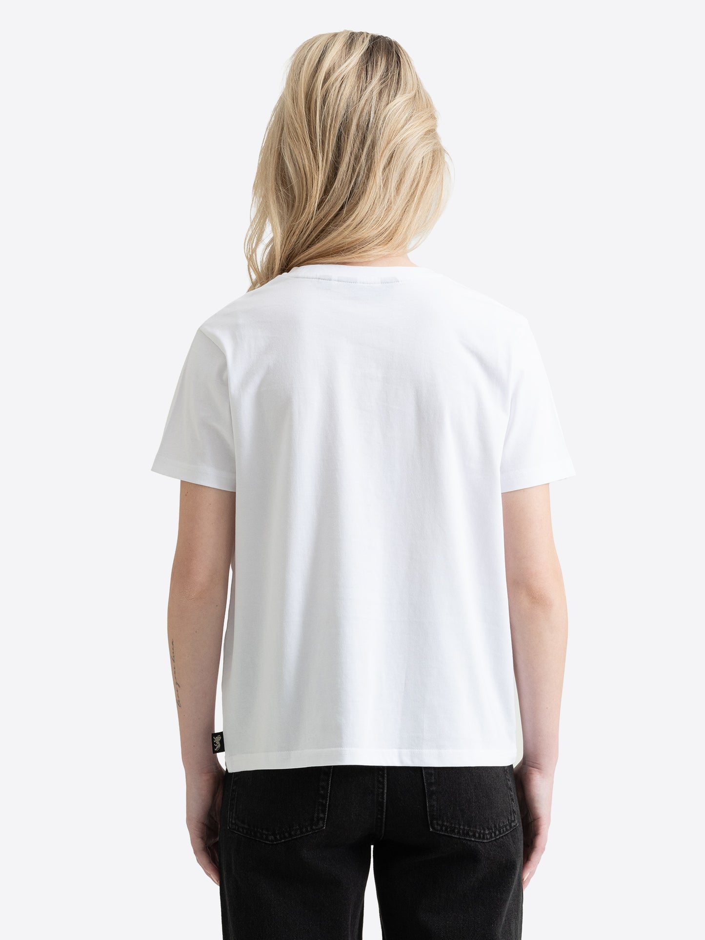 Lonsdale Damen T-Shirt Weiss – Rückansicht des schlichten Baumwoll-Shirts mit normaler Passform.