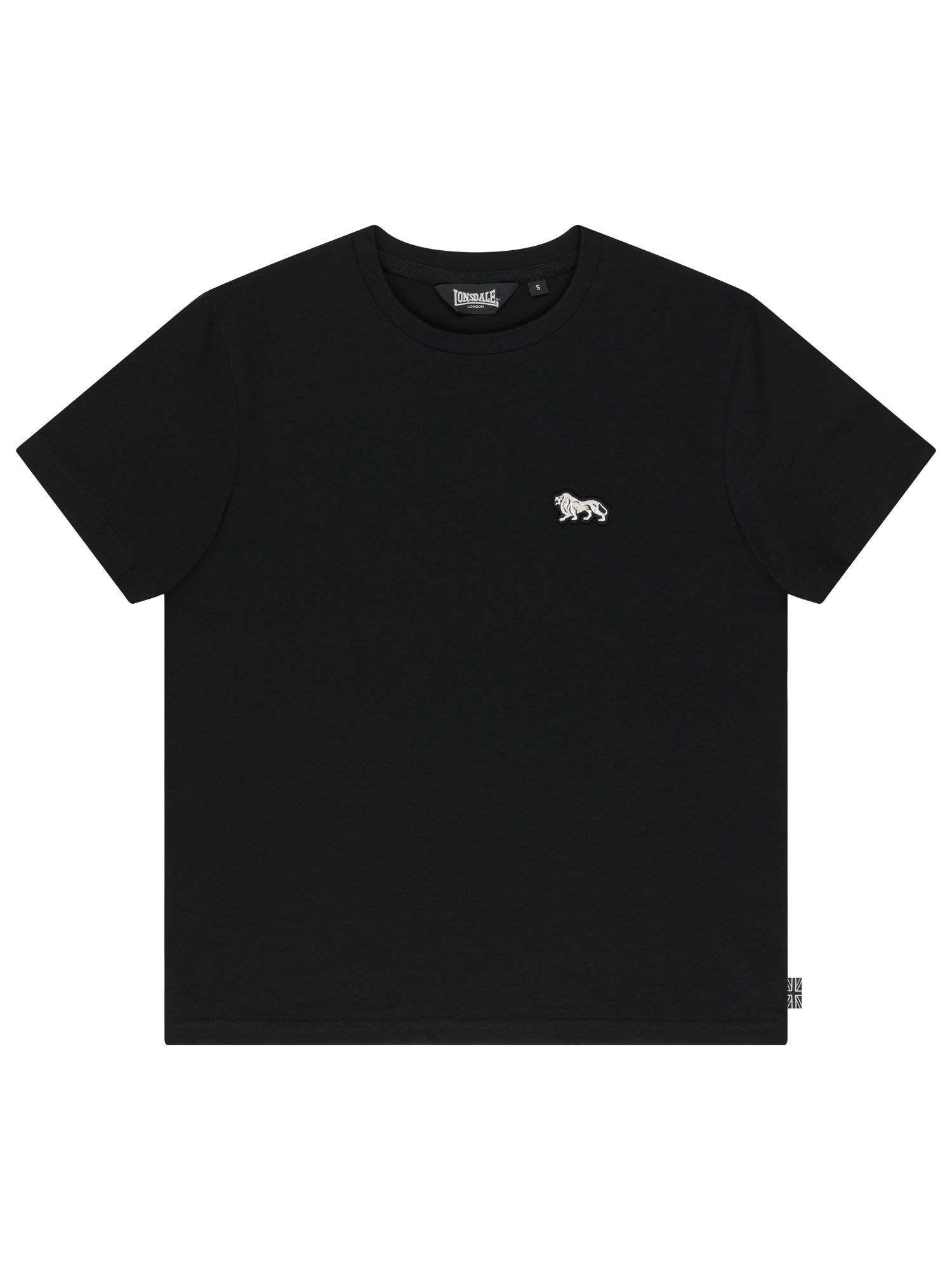Lonsdale Damen T-Shirt Schwarz – Klassische Baumwoll-Trainingshose mit kleinem Löwen-Badge.