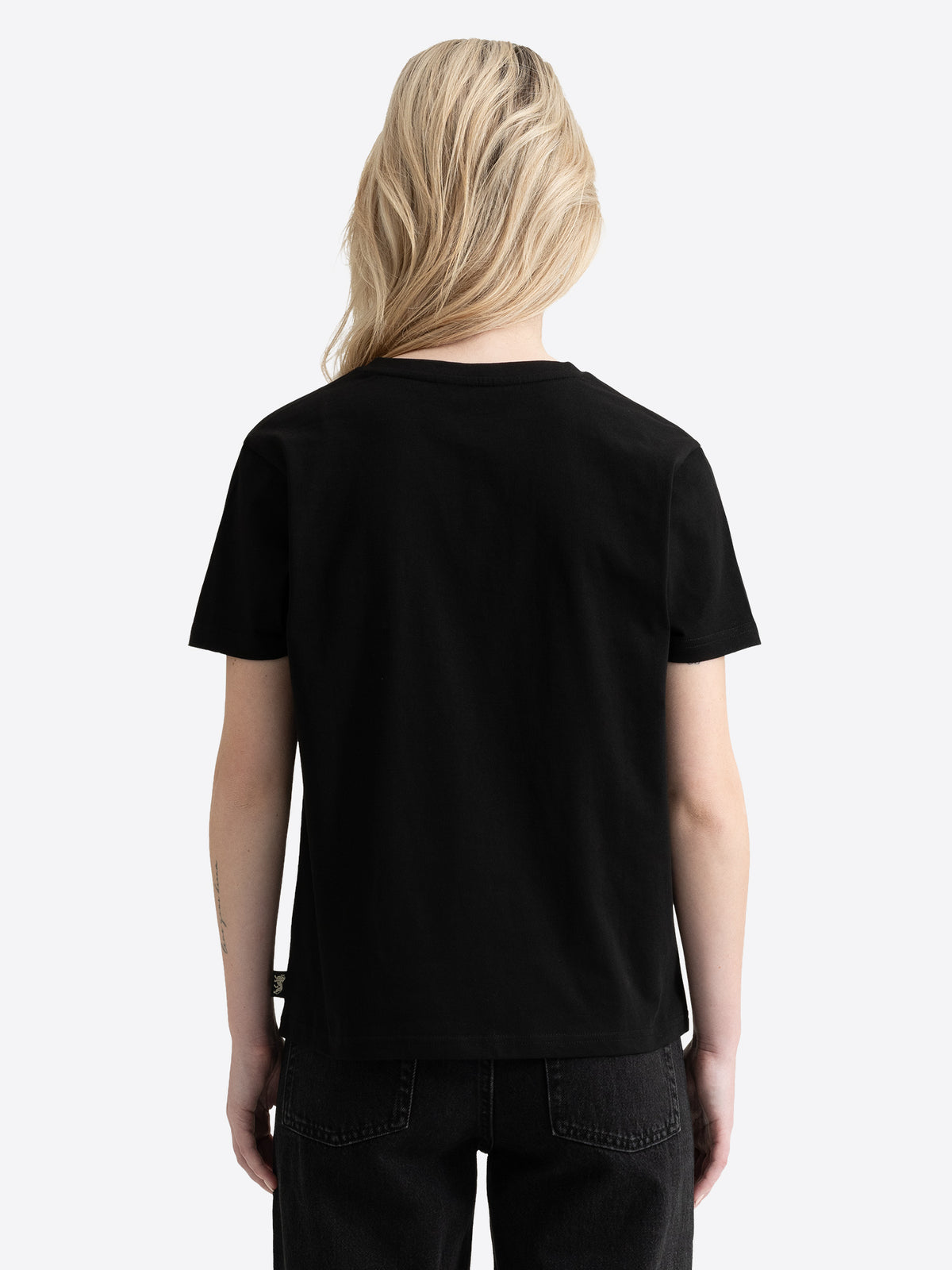 Rückansicht von schwarzem Lonsdale Damen T-Shirt