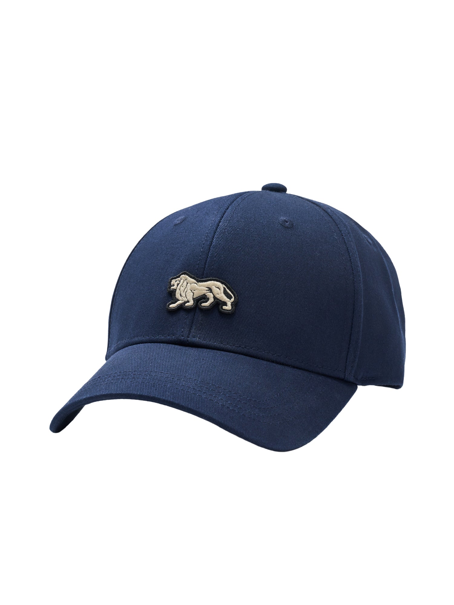 Dunkelblaue Lonsdale London Kappe mit Löwen-Emblem. Sportliches Baumwoll-Cap im Schweizer Online-Shop kaufen.