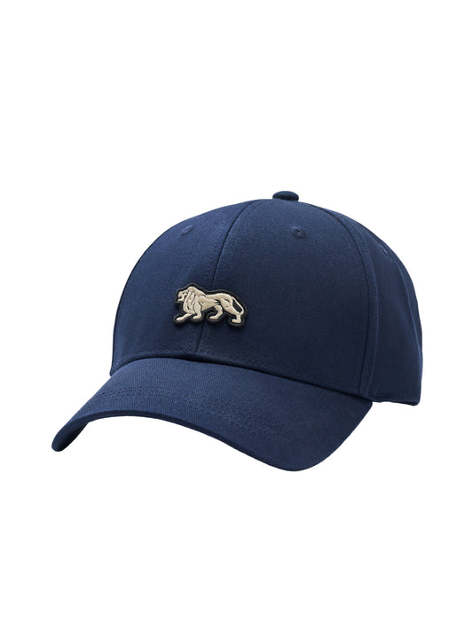 Dunkelblaue Lonsdale London Kappe mit Löwen-Emblem. Sportliches Baumwoll-Cap im Schweizer Online-Shop kaufen.