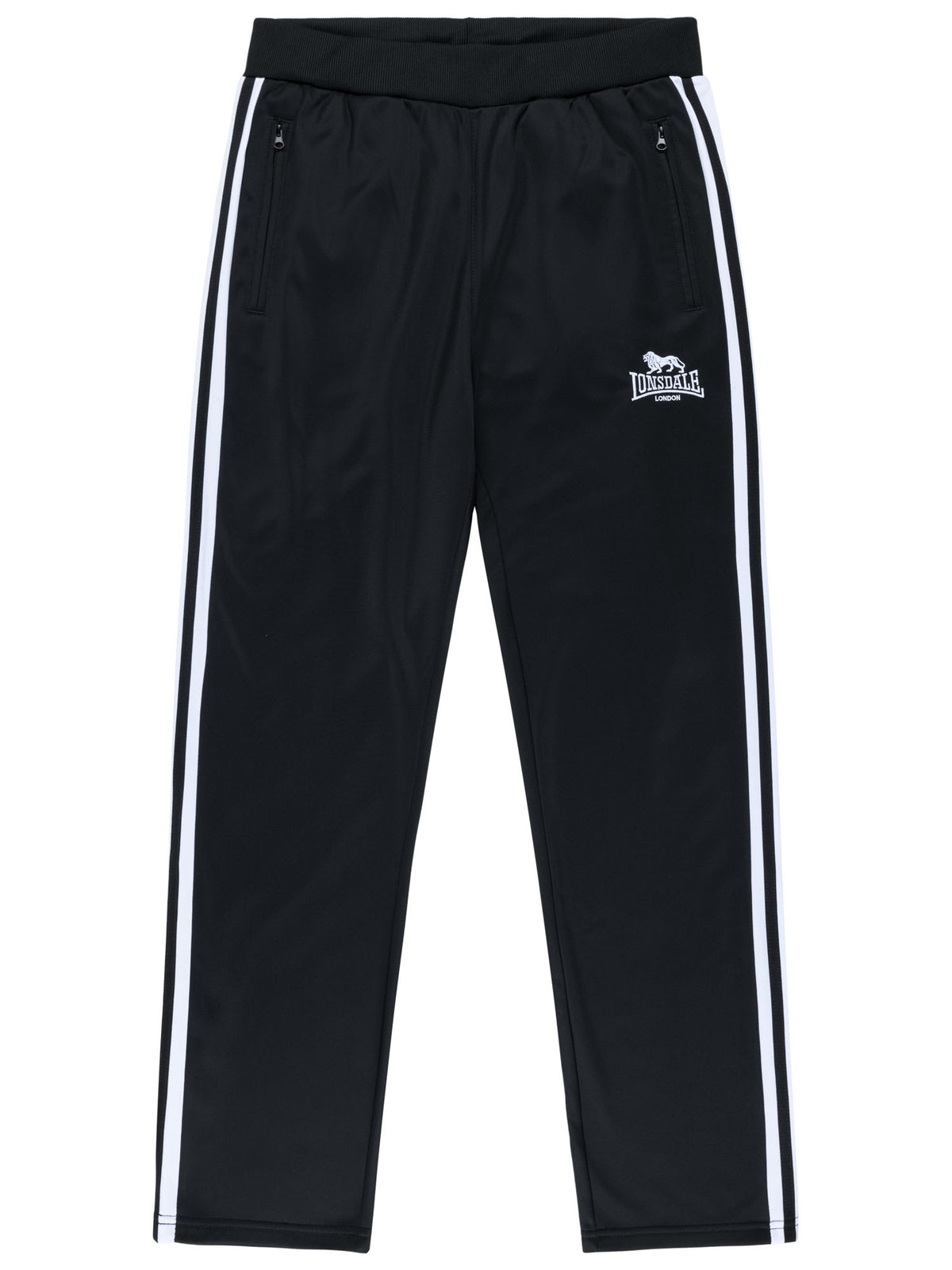 Lonsdale Jogginghose Herren Schwarz – Trainingshose normale Passform mit Seitenstreifen.