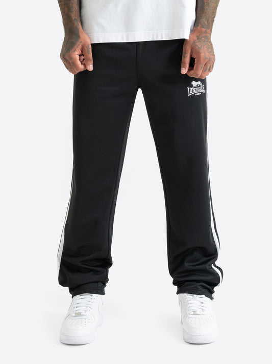 Lonsdale Jogginghose Herren Schwarz – Trainingshose normale Passform mit Seitenstreifen.