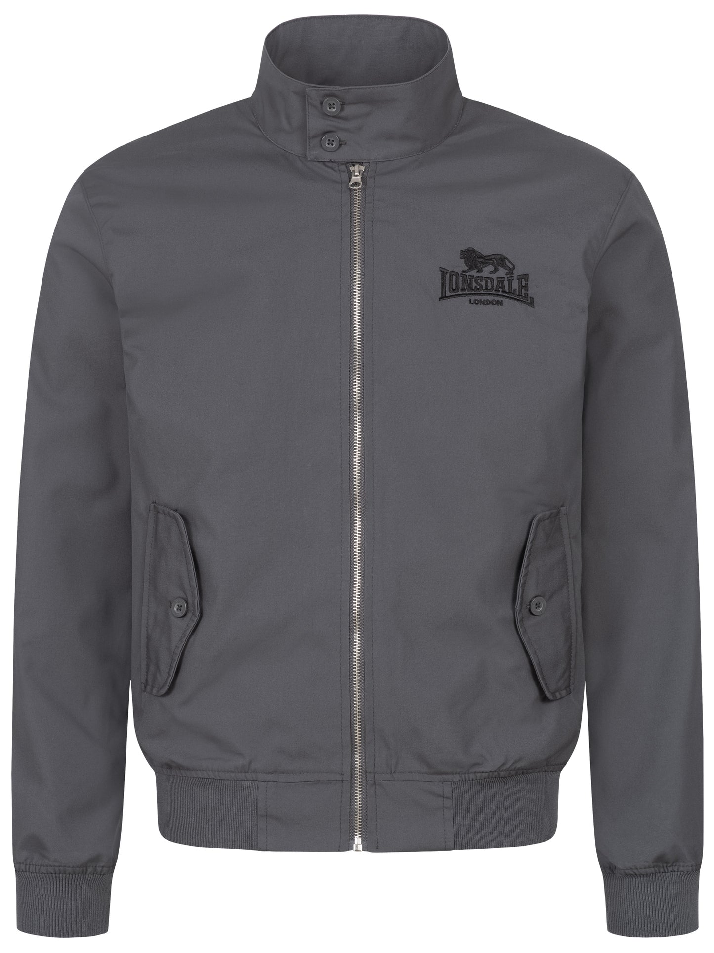 Lonsdale Acton Jacke mit Reißverschluss, kleinem Brustlogo, großem Rückenlogo und kariertem, farblich abgesetztem Innenfutter